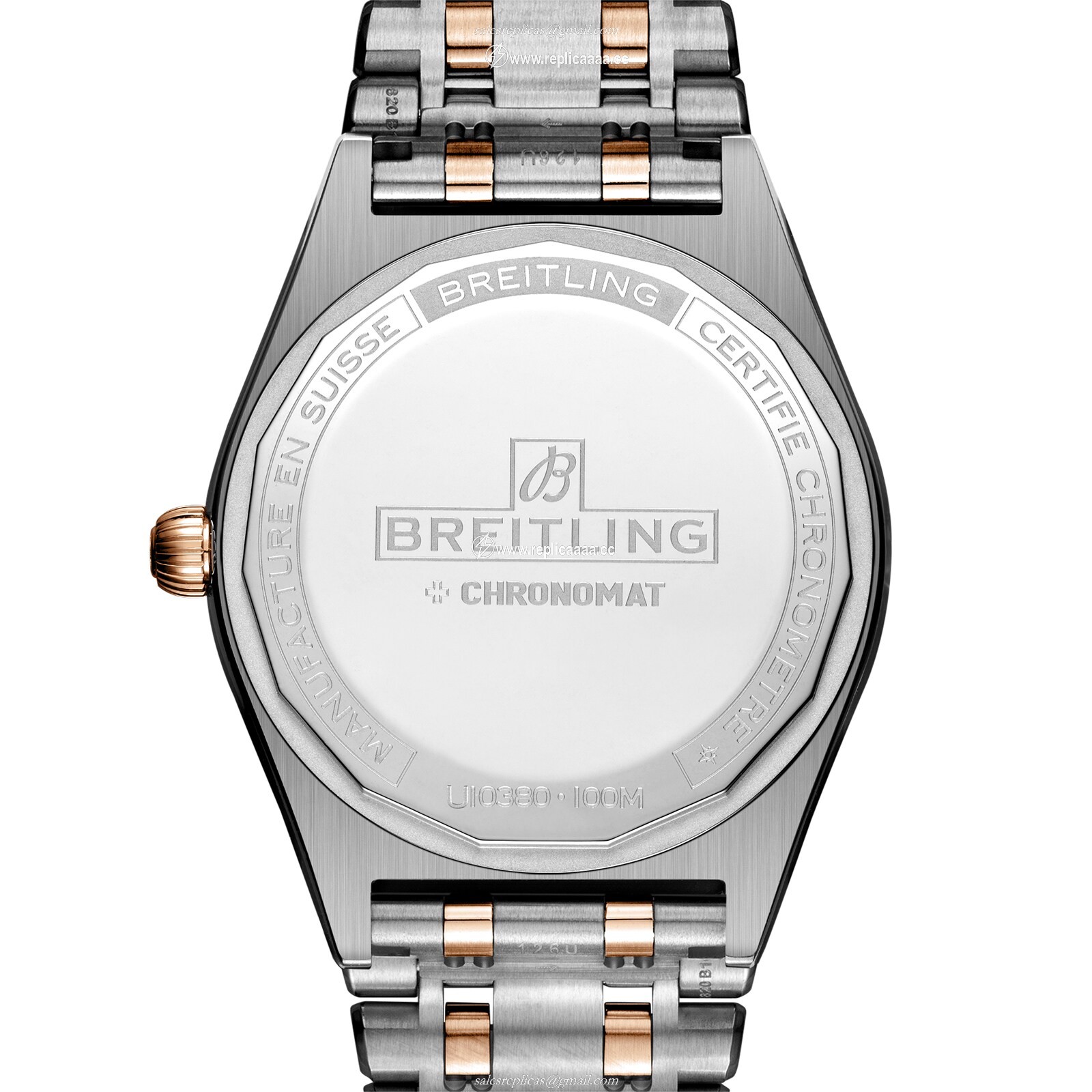Replica Breitling Chronomat Automatic 36 South Sea Green Stainless Steel 18ct Rose Gold Bracelet Ladies details U10380611L1U1 2 Replica Breitling Chronomat Automatic 36 South Sea Green Stainless Steel 18ct Rose Gold Bracelet Ladies details U10380611L1U1
