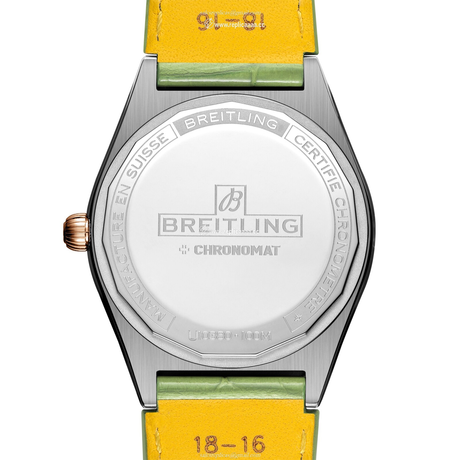 Replica Breitling Chronomat Automatic 36 South Sea Green Leather Strap Ladies details U10380611L1P1