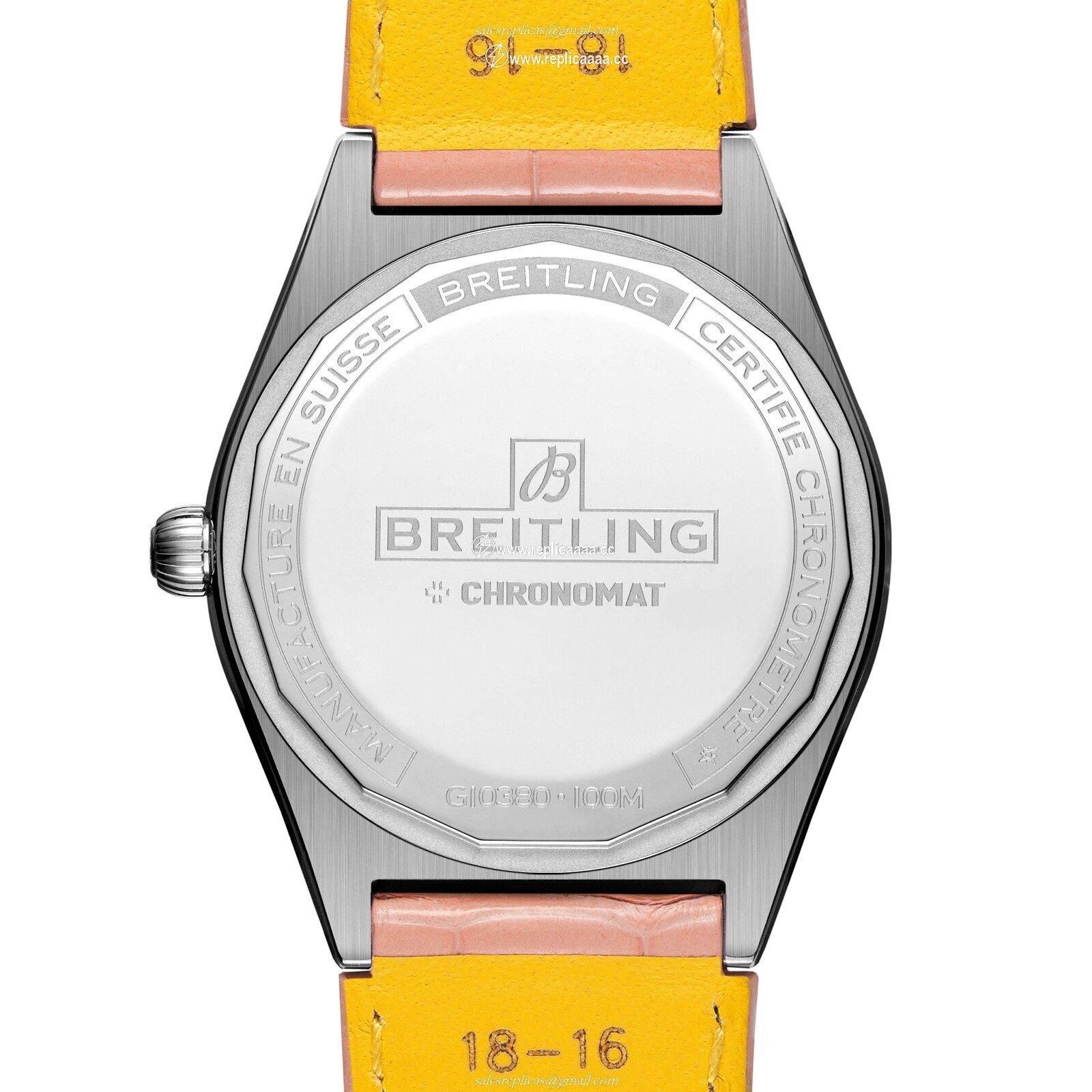 Replica Breitling Chronomat Automatic 36 South Sea Pink Leather Strap Ladies details G10380BB1K1P1