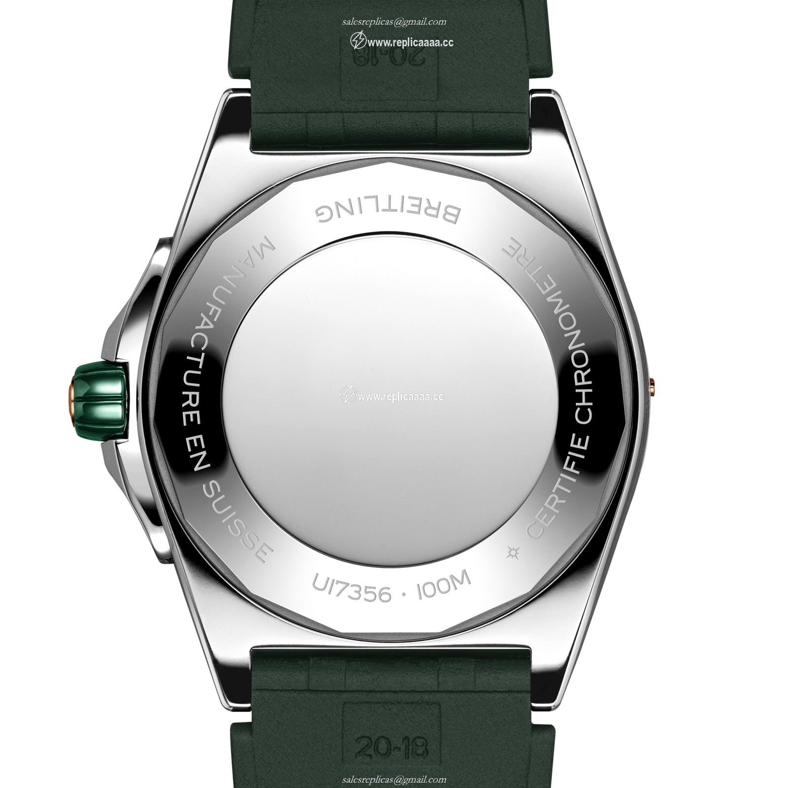 Replica Breitling Super Chronomat Automatic 38 Green Stainless Steel 18ct Rose Gold Rubber Strap details U17356531L1S1 2 Replica Breitling Super Chronomat Automatic 38 Green Stainless Steel 18ct Rose Gold Rubber Strap details U17356531L1S1