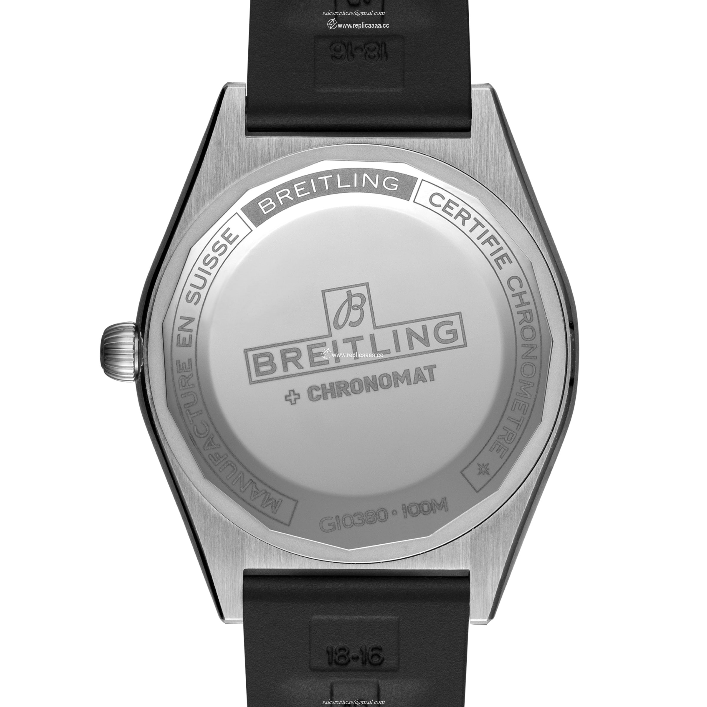 Replica Breitling Chronomat Automatic 36 Stainless Steel  18k grey gold Rubber Strap - Ice Blue details G10380591C1S1