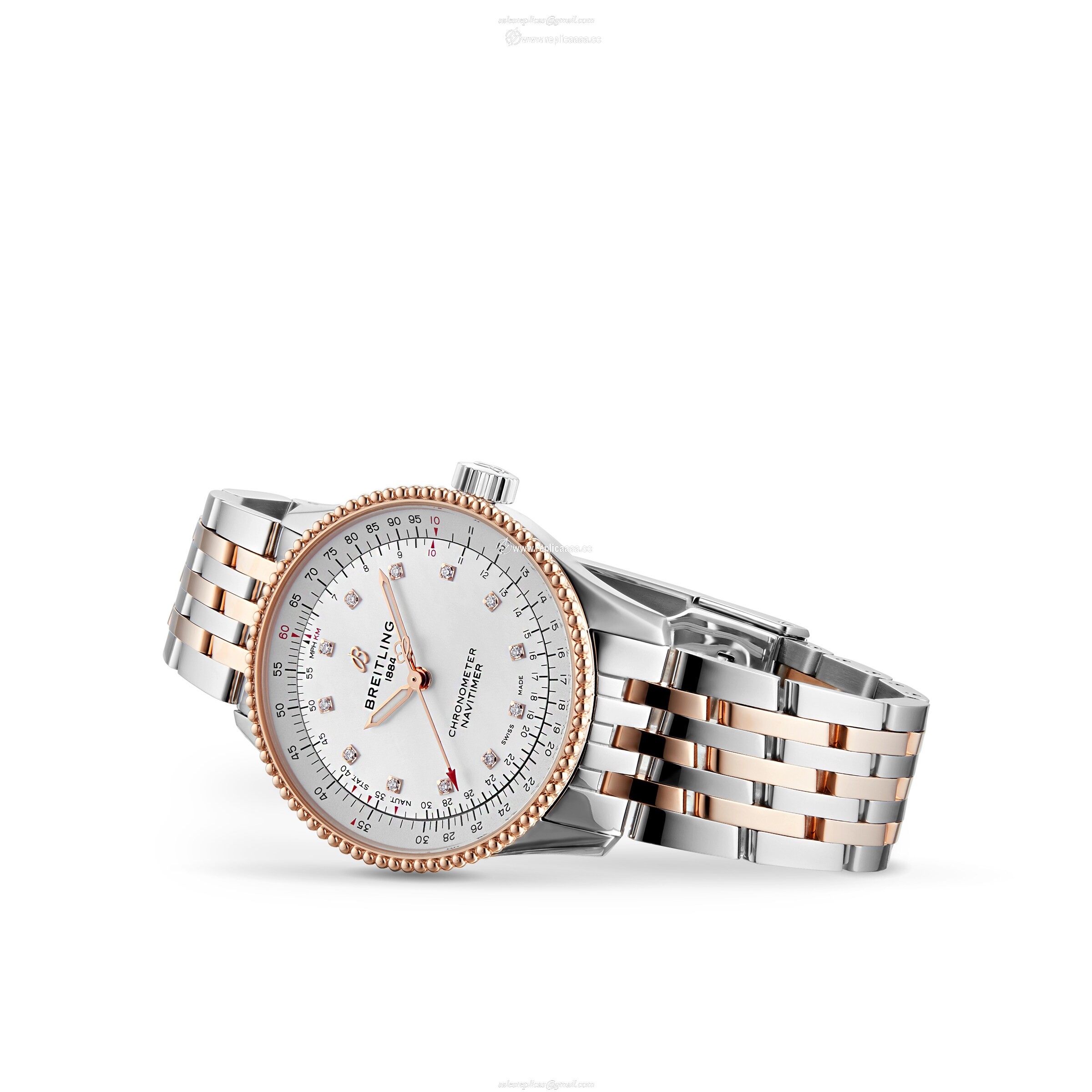 Replica Breitling Navitimer Automatic 35 Stainless Steel 18k Red Gold details U17395211A1U1 2 Replica Breitling Navitimer Automatic 35 Stainless Steel 18k Red Gold details U17395211A1U1