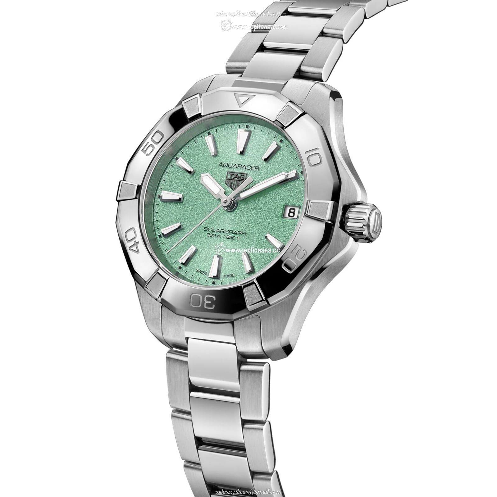 Replica TAG Heuer Aquaracer Professional 200 Solargraph 34mm Ladies details Turquoise WBP1315.BA0005 2 Replica TAG Heuer Aquaracer Professional 200 Solargraph 34mm Ladies details Turquoise WBP1315.BA0005