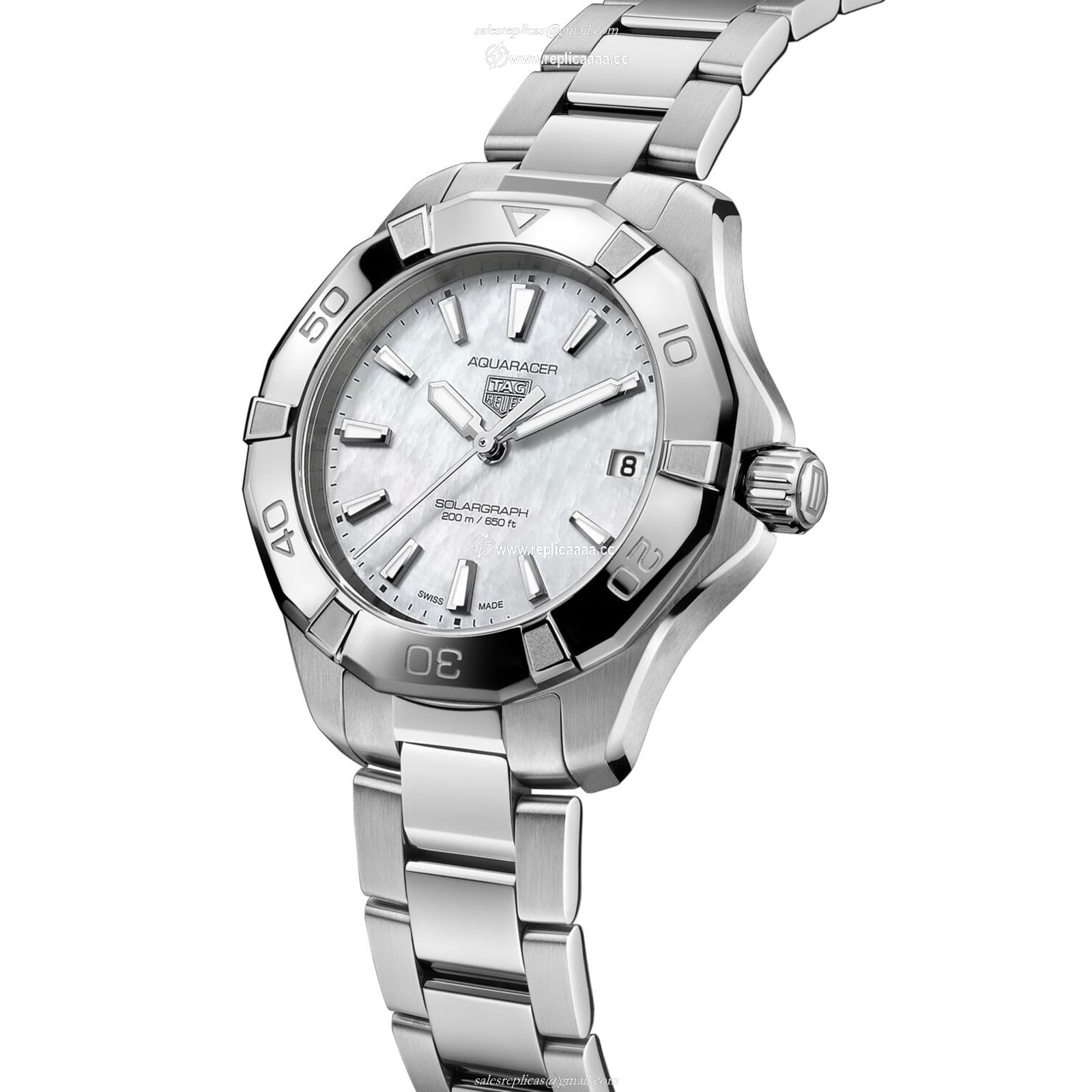 Replica TAG Heuer Aquaracer Professional 200 Solargraph 34mm Ladies details Mother Of Pearl WBP1312.BA0005 2 Replica TAG Heuer Aquaracer Professional 200 Solargraph 34mm Ladies details Mother Of Pearl WBP1312.BA0005