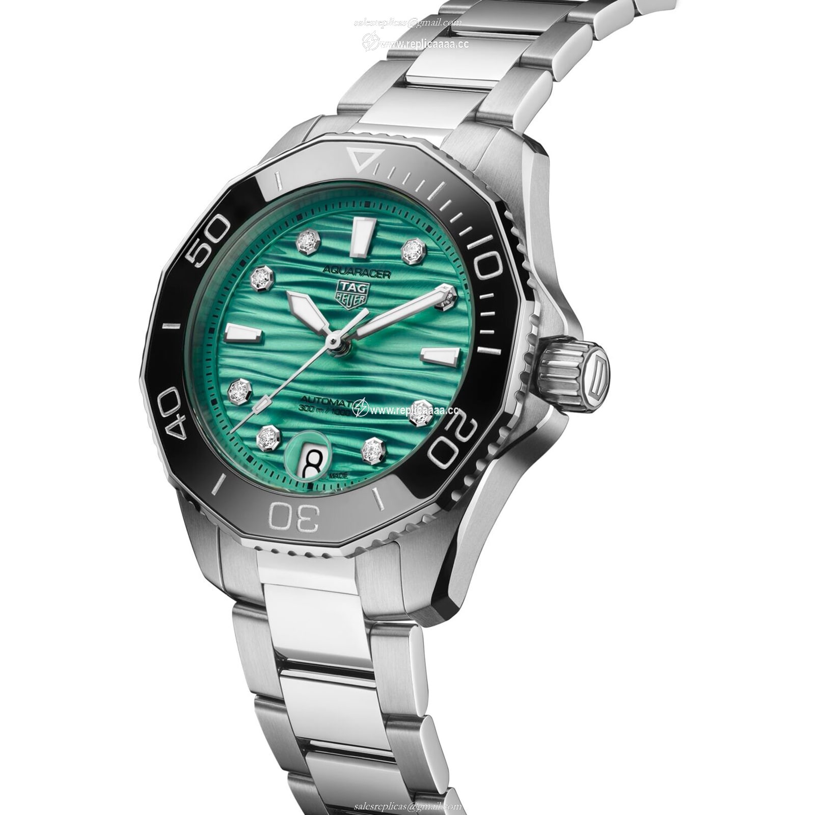 Replica TAG Heuer Aquaracer Professional 300 36mm Ladies details Turquoise WBP231K.BA0618