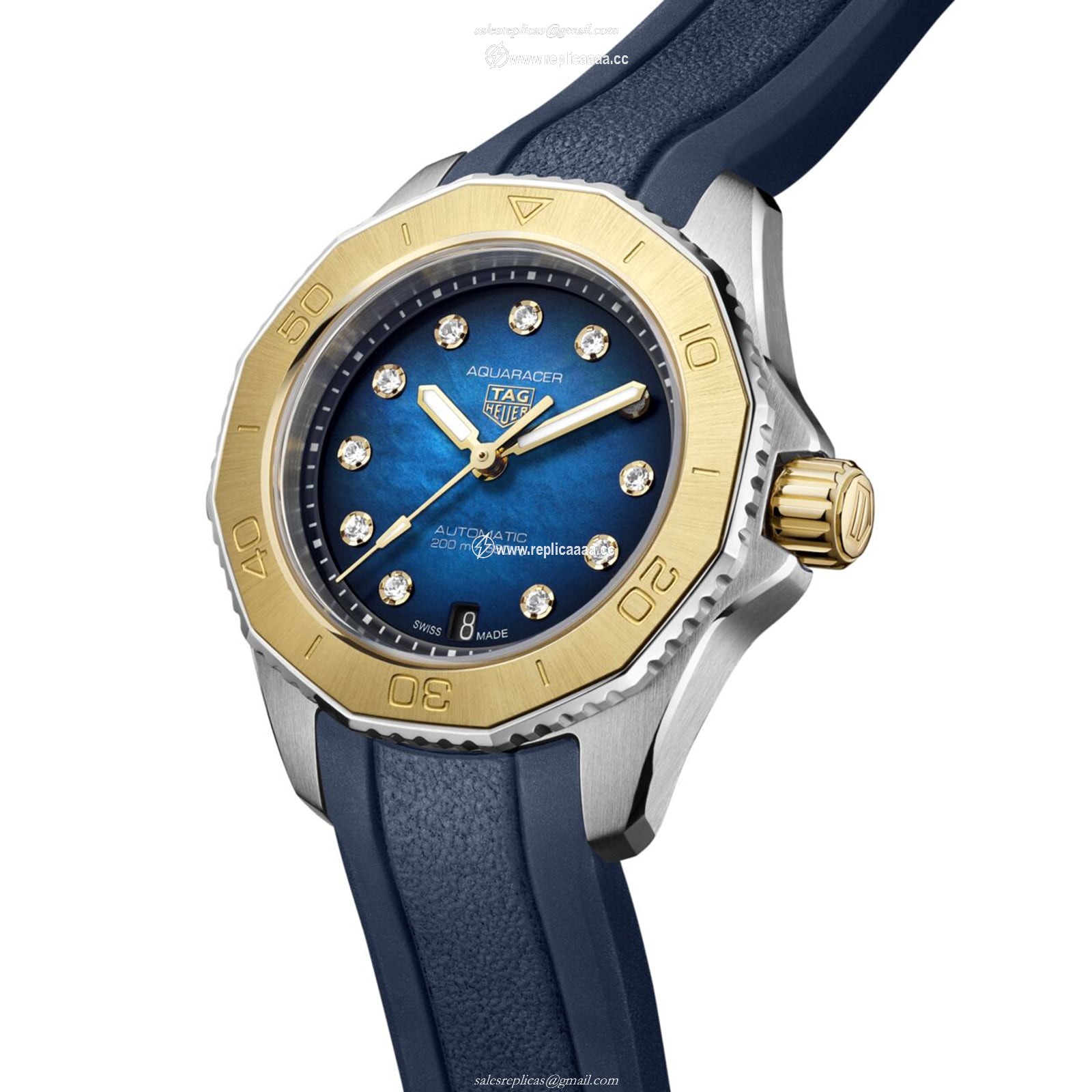 Replica TAG Heuer Aquaracer Professional 200 30mm Ladies details Blue WBP2450.FT6215 2 Replica TAG Heuer Aquaracer Professional 200 30mm Ladies details Blue WBP2450.FT6215