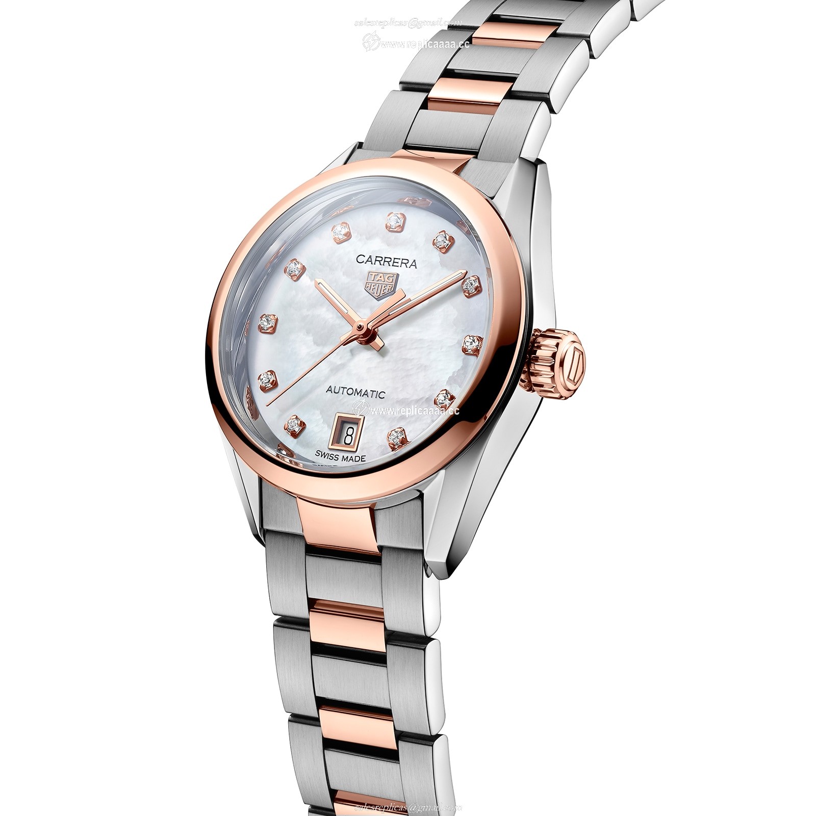 Replica TAG Heuer Carrera 29mm Bicolour Ladies details WBN2450.BD0569 2 Replica TAG Heuer Carrera 29mm Bicolour Ladies details WBN2450.BD0569