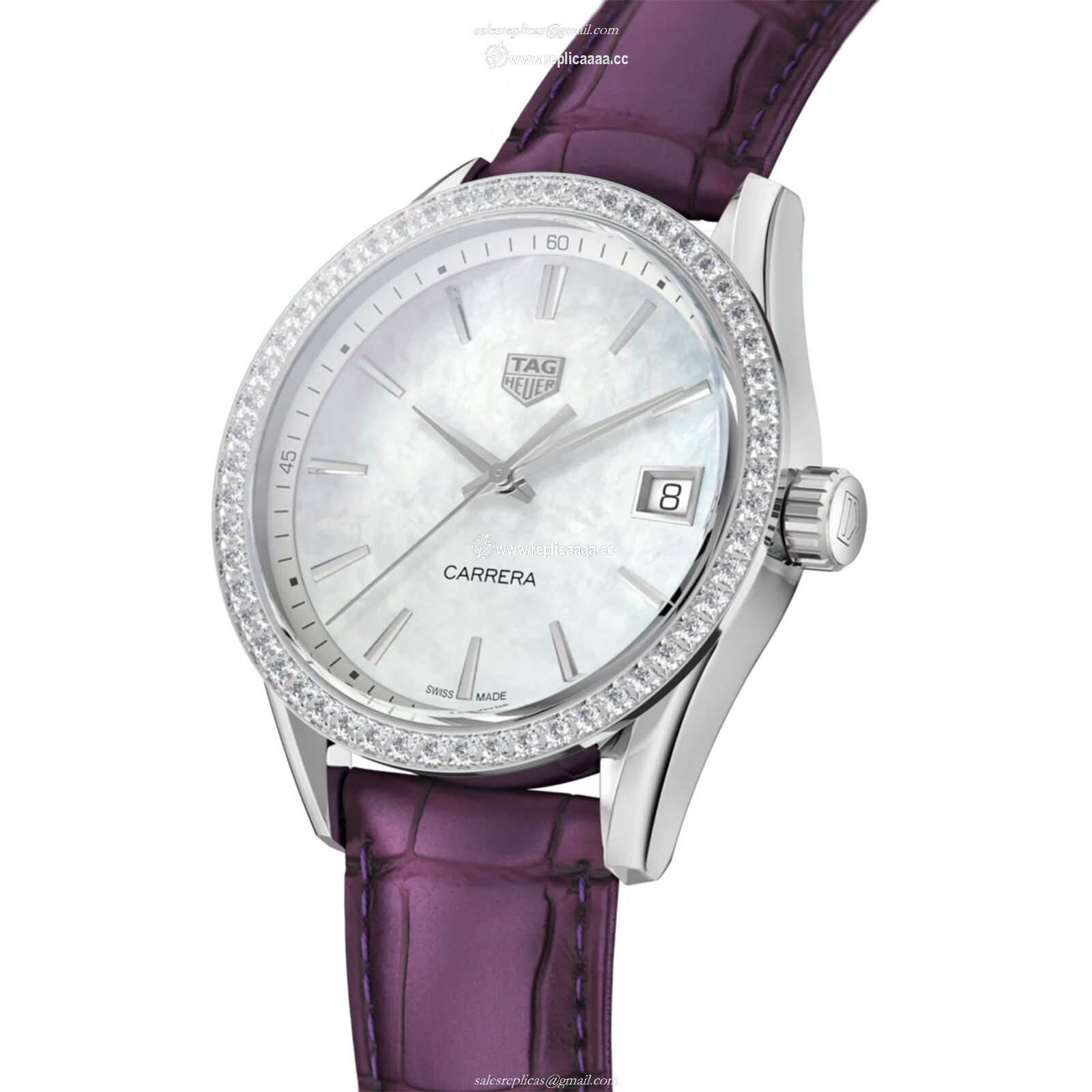 Replica TAG Heuer Carrera Lady Quartz 36mm Ladies details Mother Of Pearl WBK1316.FC8261