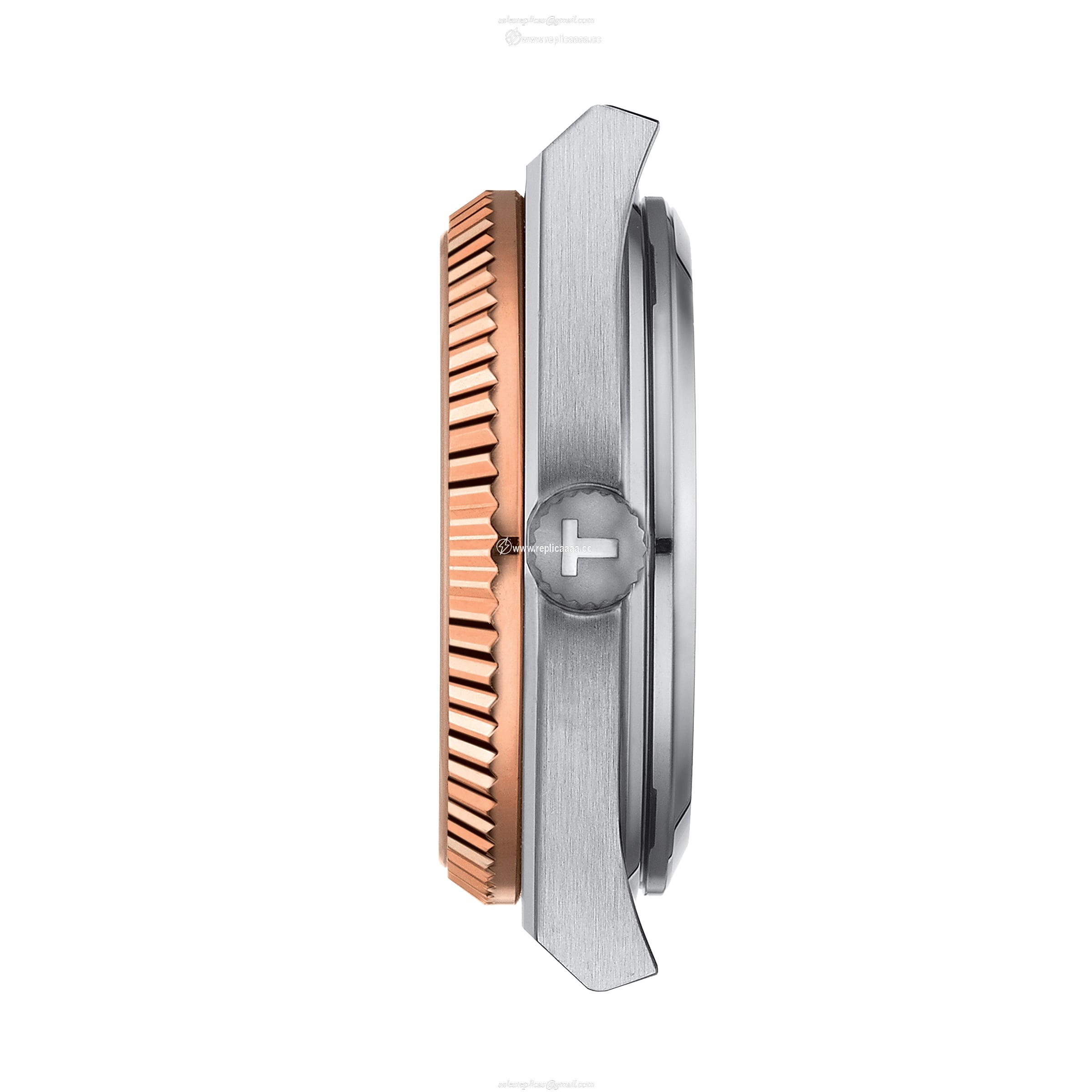 Replica Tissot PRX Powermatic 80 35mm Steel and 18K Gold Bezel Ladies details T9312074111100