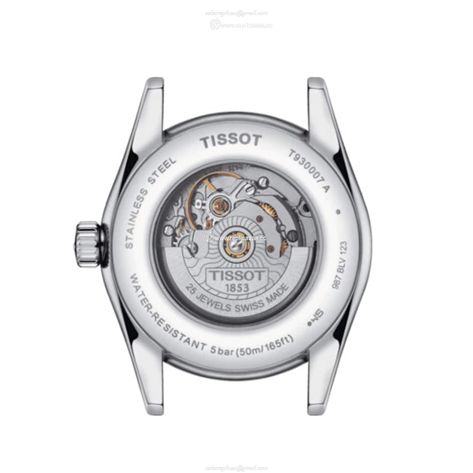 Replica Tissot T-Gold T-My Lady 18K Gold Automatic 29mm Ladies details Blue T9300074604600 2 Replica Tissot T-Gold T-My Lady 18K Gold Automatic 29mm Ladies details Blue T9300074604600