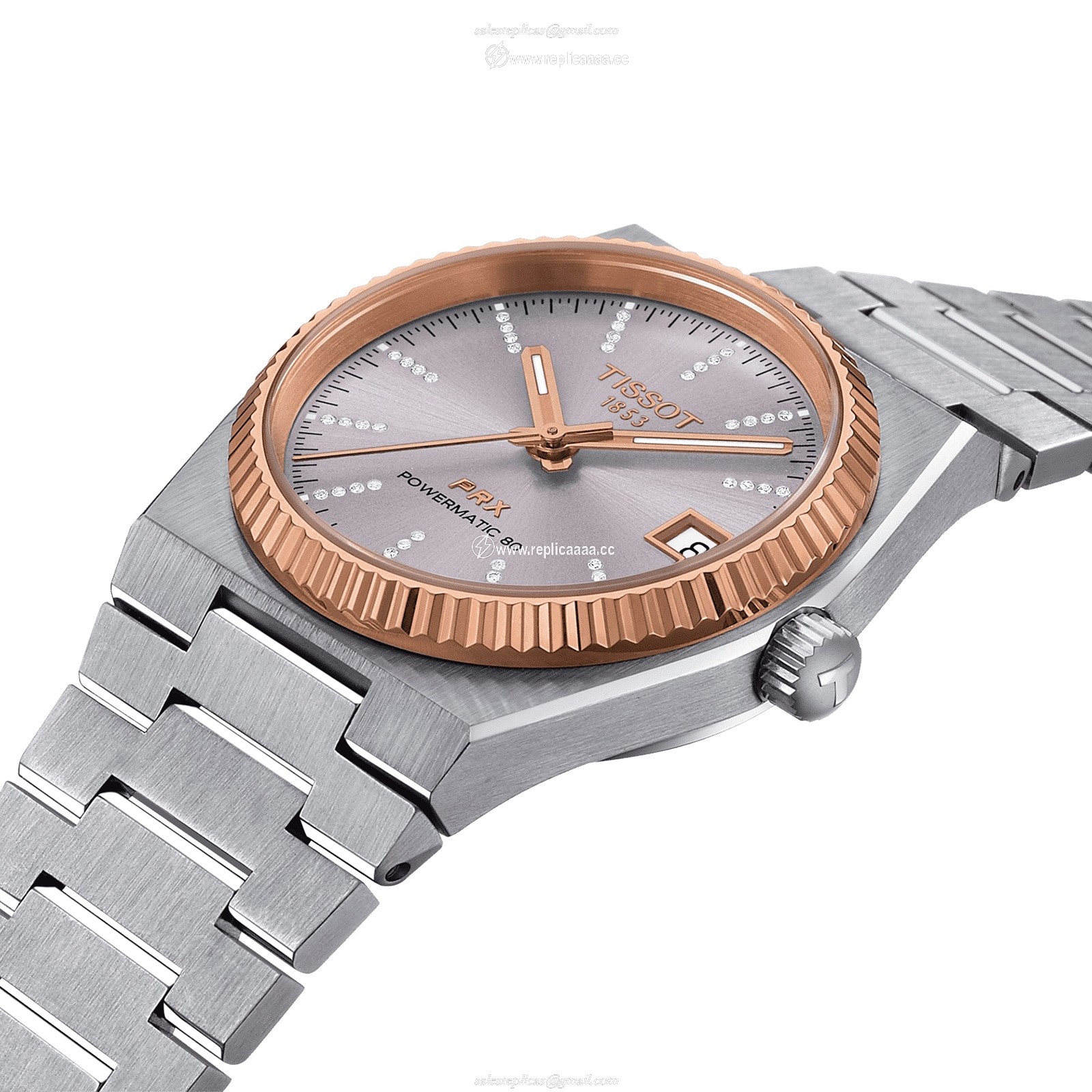 Replica Tissot T-Gold PRX Powermatic 80 35mm Ladies details T9312074133600 2 Replica Tissot T-Gold PRX Powermatic 80 35mm Ladies details T9312074133600