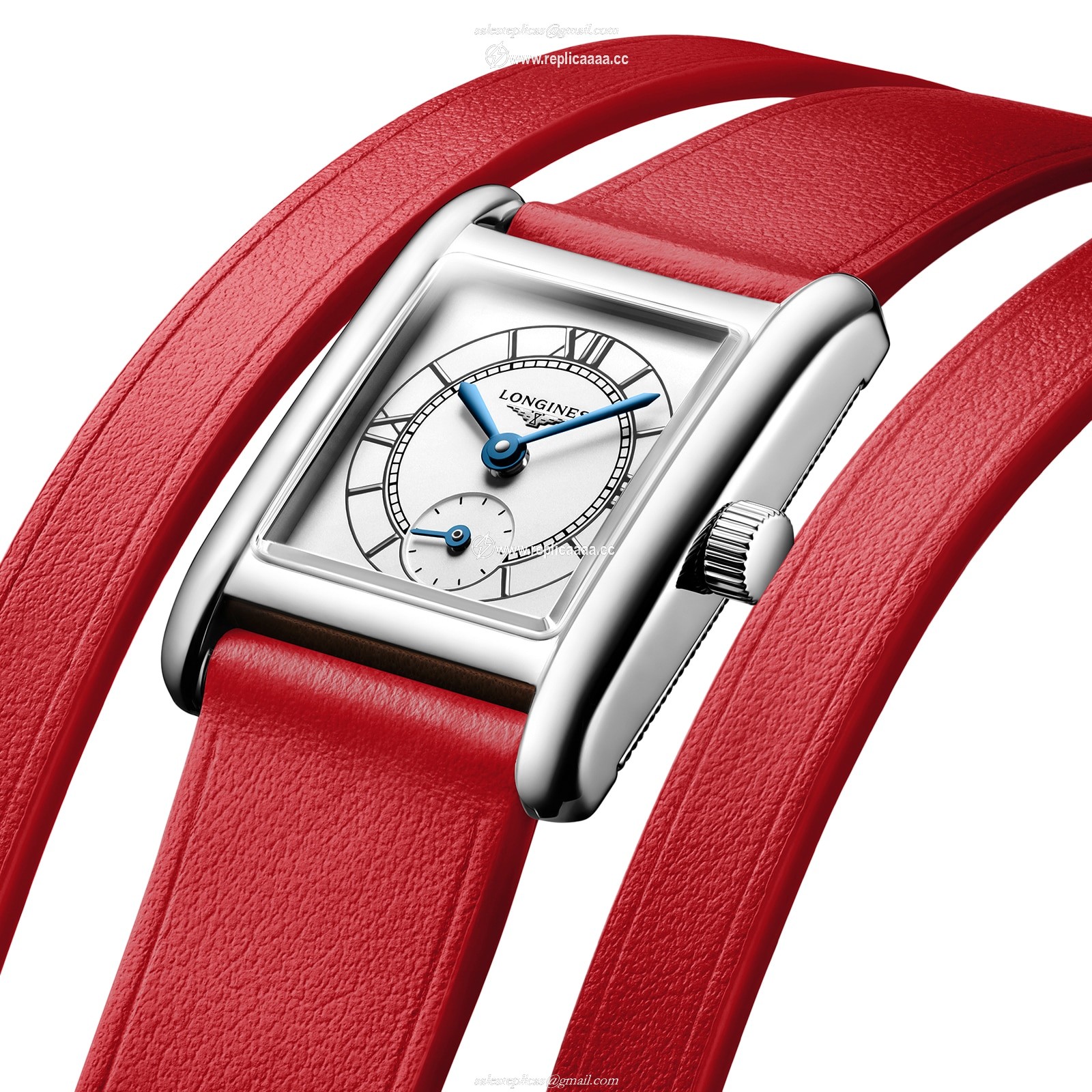 Replica Longines Mini Dolcevita 21.5mm X 29mm Ladies details Red Strap L52004750