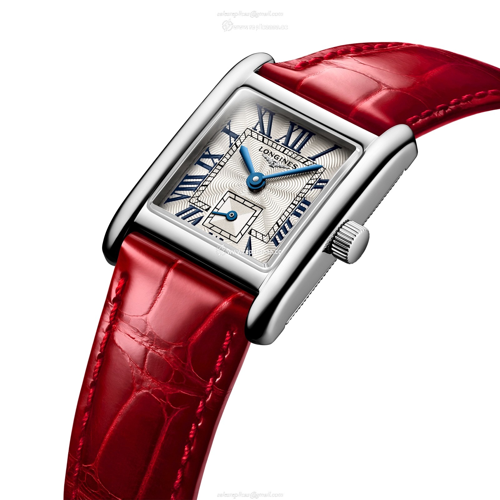 Replica Longines Mini Dolce Vita 21.5mm X 29mm Ladies details Silver Red Alligator L52004715 2 Replica Longines Mini Dolce Vita 21.5mm X 29mm Ladies details Silver Red Alligator L52004715
