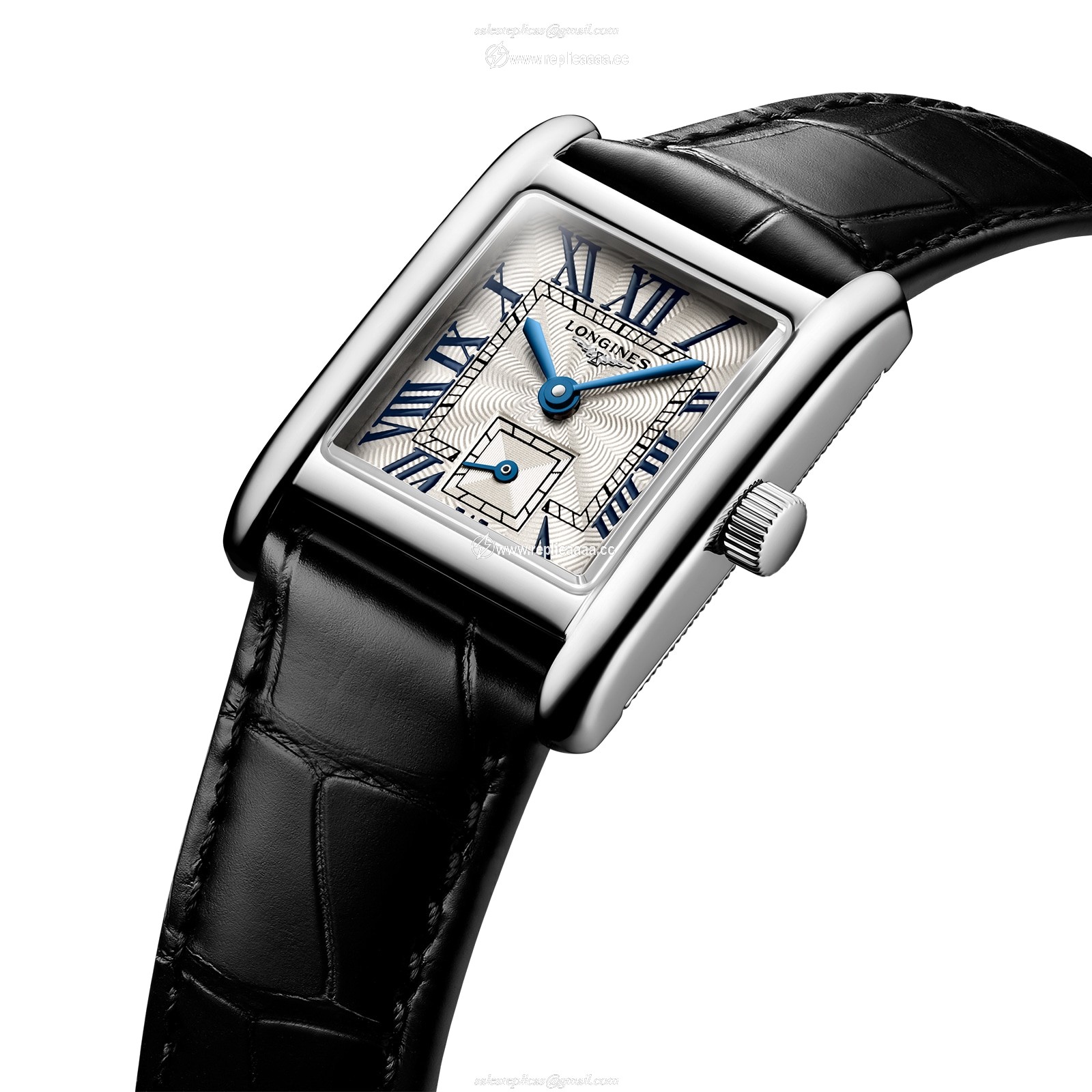Replica Longines Mini Dolce Vita 21.5mm X 29mm Ladies details Silver Black Alligator L52004712 2 Replica Longines Mini Dolce Vita 21.5mm X 29mm Ladies details Silver Black Alligator L52004712