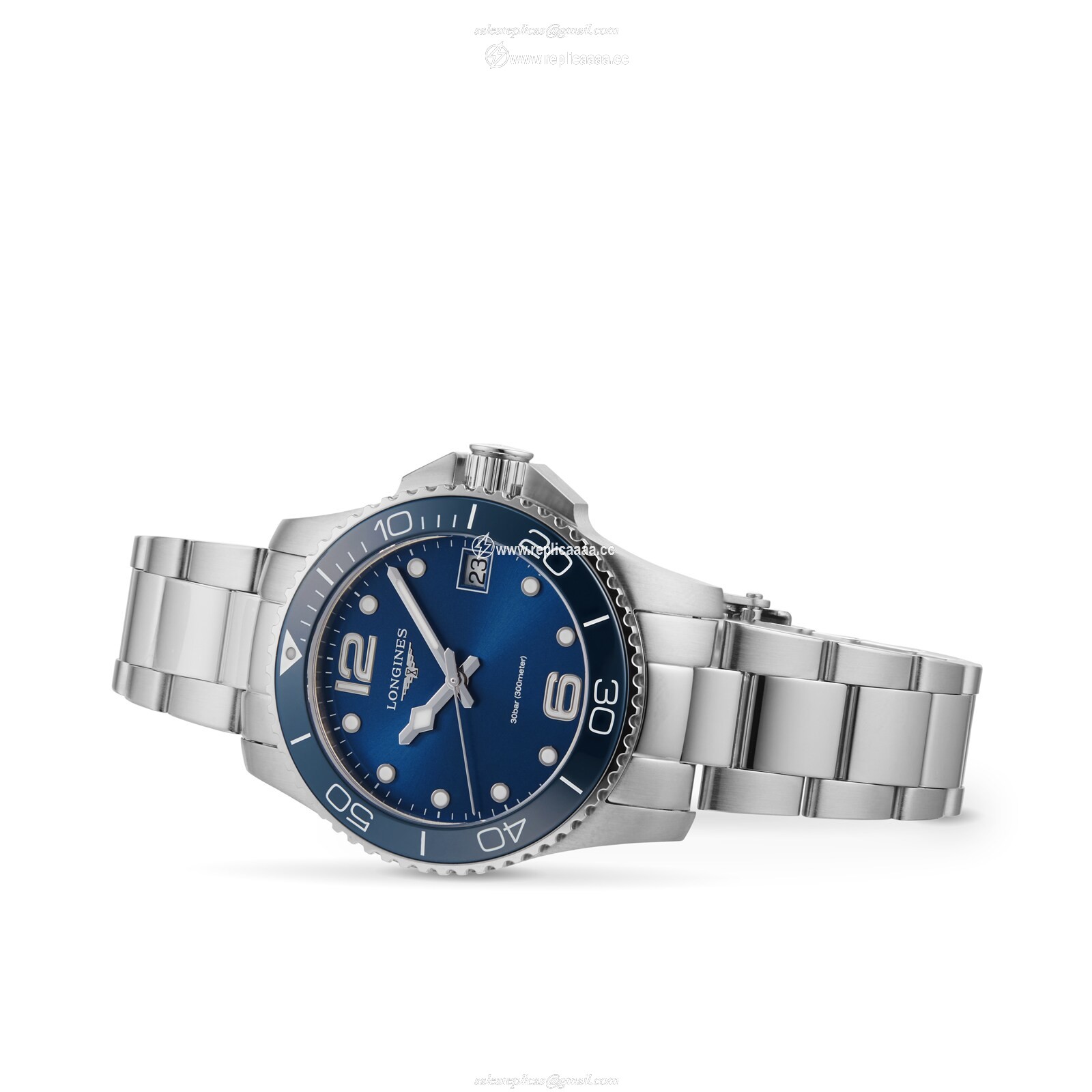 Replica Longines Hydroconquest 32mm Ladies details Blue L33704966
