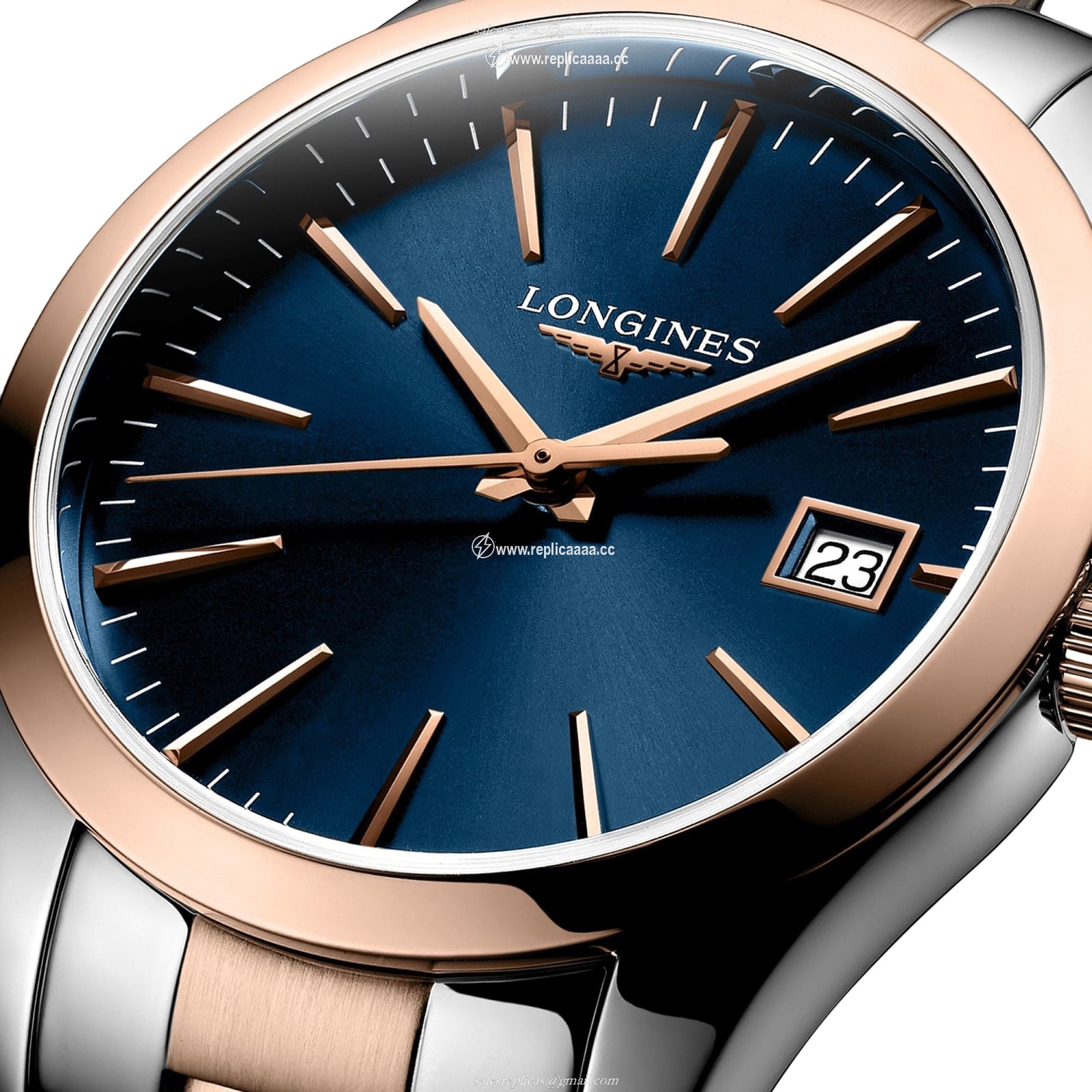Replica Longines Conquest Classic 34mm Ladies details Blue L23863927