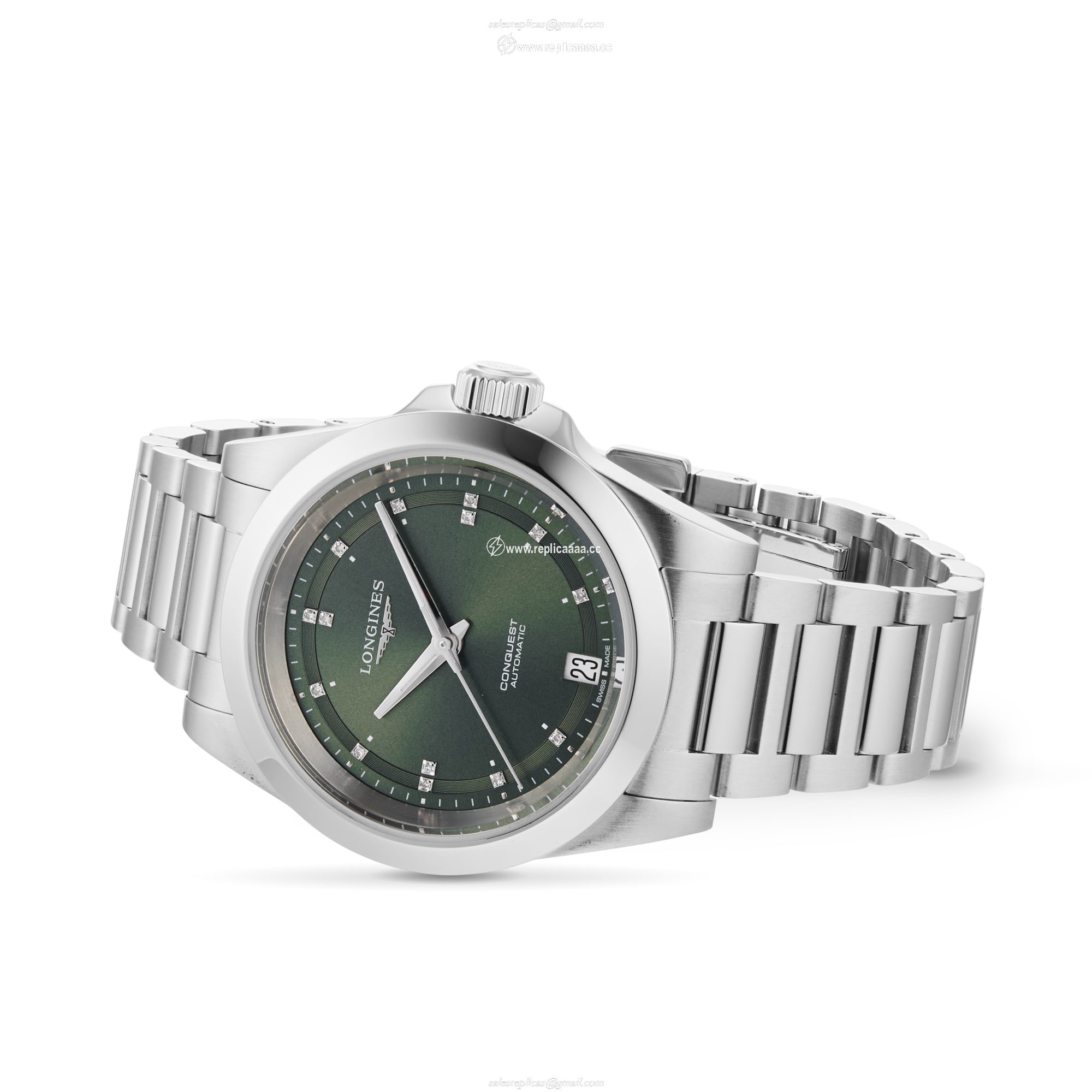 Replica Longines Conquest 34mm Ladies details Green L34304076