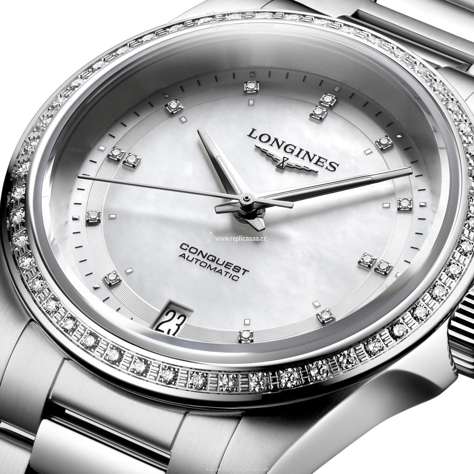 Replica Longines Conquest 2023 Automatic 34mm Ladies details L34300876