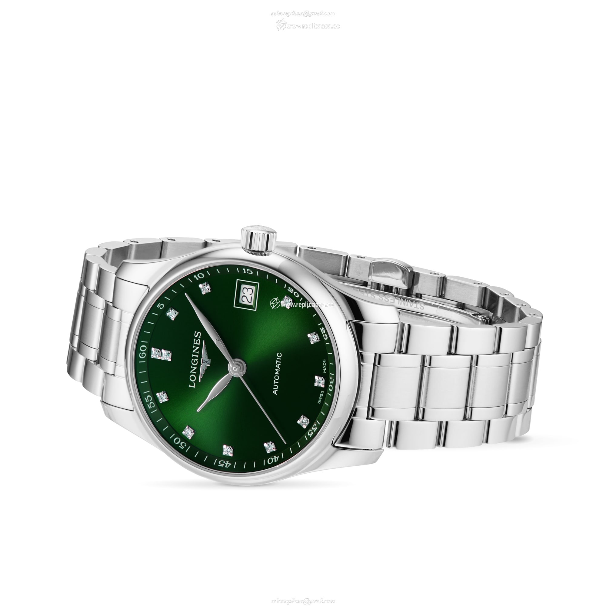 Replica Longines Master Collection 34mm Ladies details Green L23574996