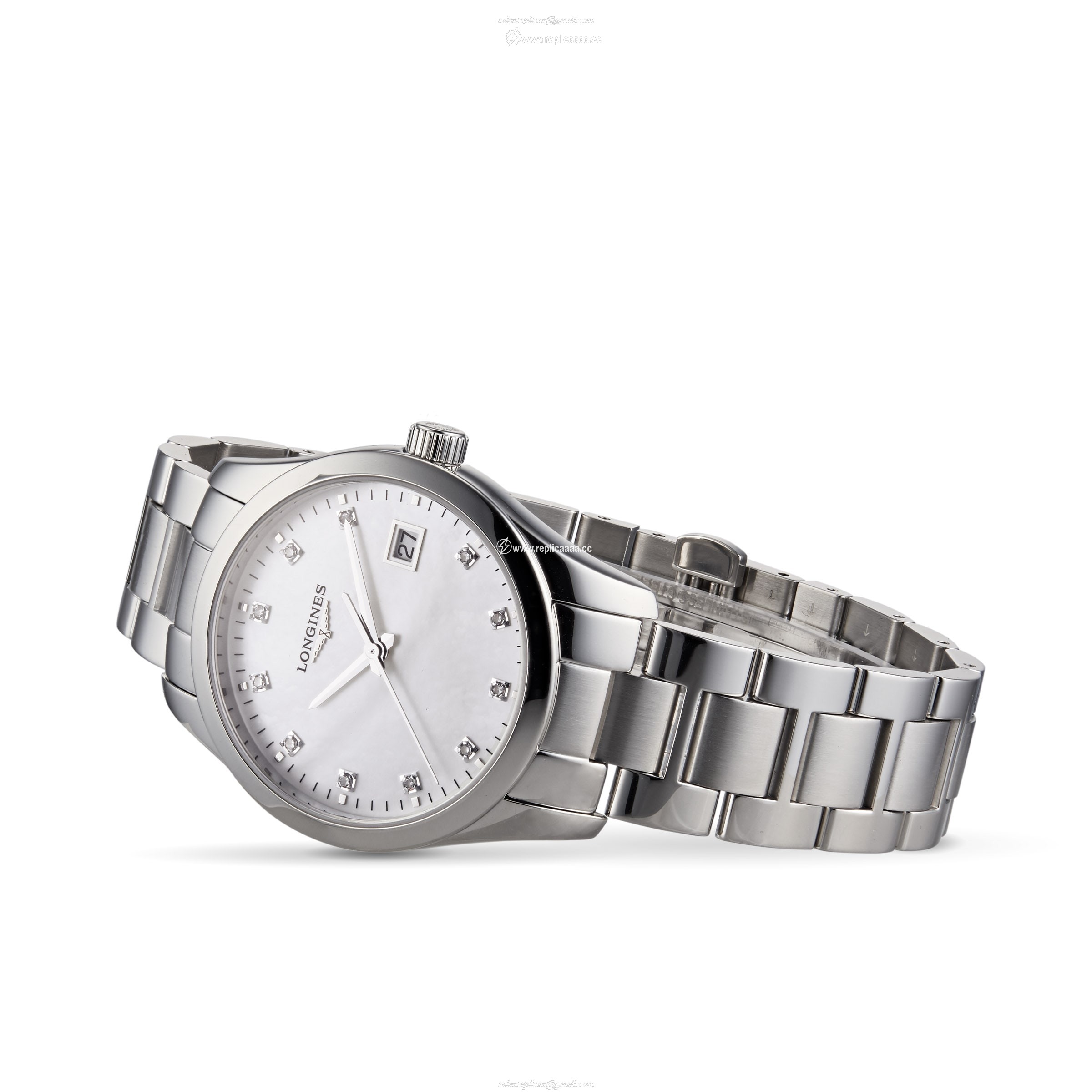 Replica Longines Conquest Classic 34mm Mother Of Pearl Stainless Steel Ladies details L23864876