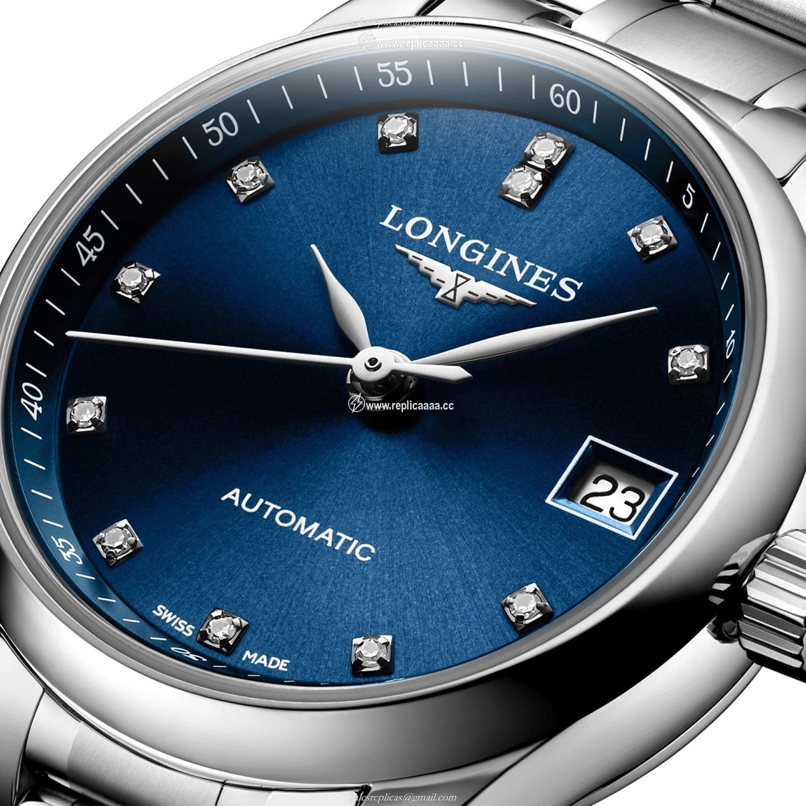 Replica Longines Master Collection 25.5mm Ladies details Sunray Blue L21284976 2 Replica Longines Master Collection 25.5mm Ladies details Sunray Blue L21284976