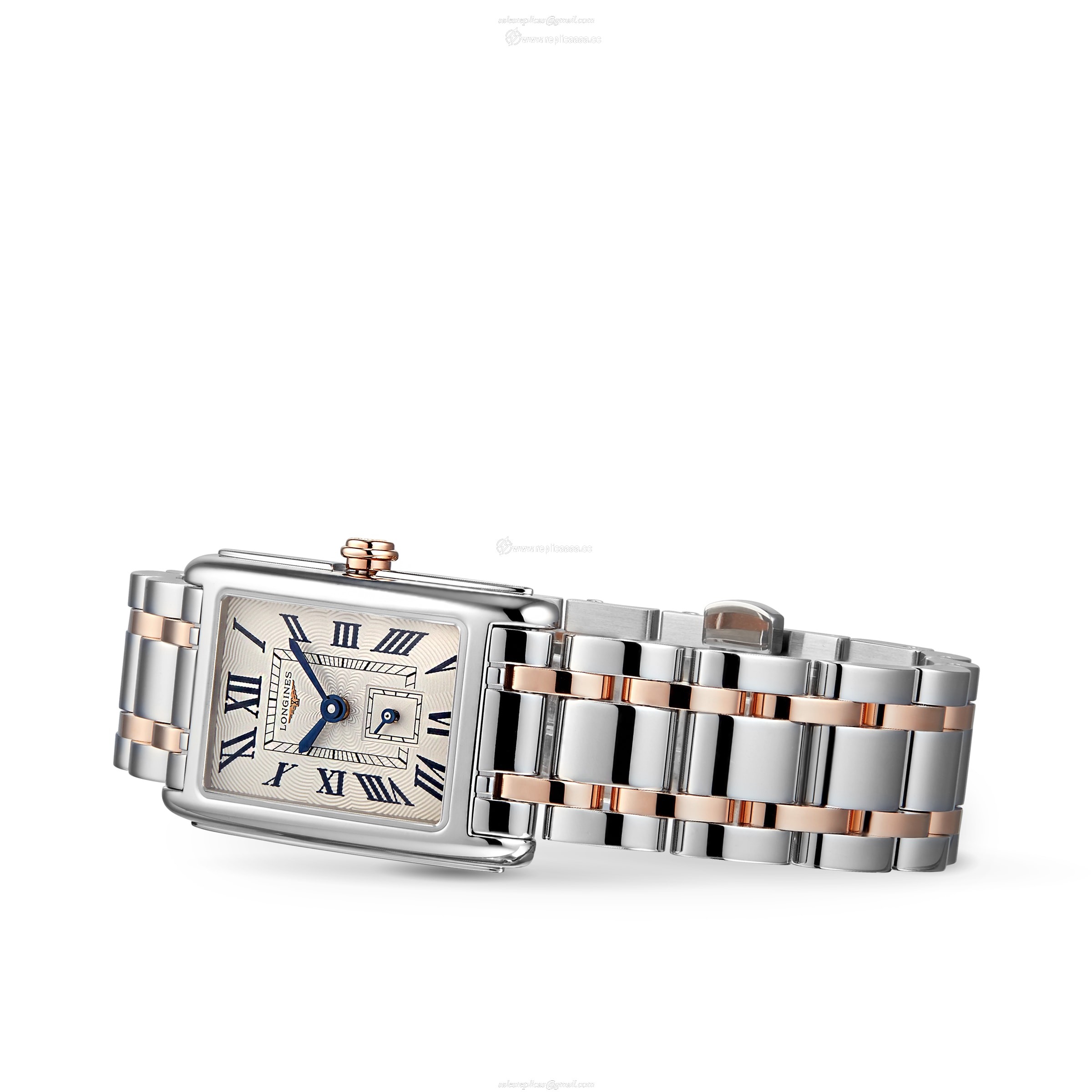Replica Longines DolceVita 21mm Stainless Steel with 18k Pink Gold Ladies details L52555717 2 Replica Longines DolceVita 21mm Stainless Steel with 18k Pink Gold Ladies details L52555717