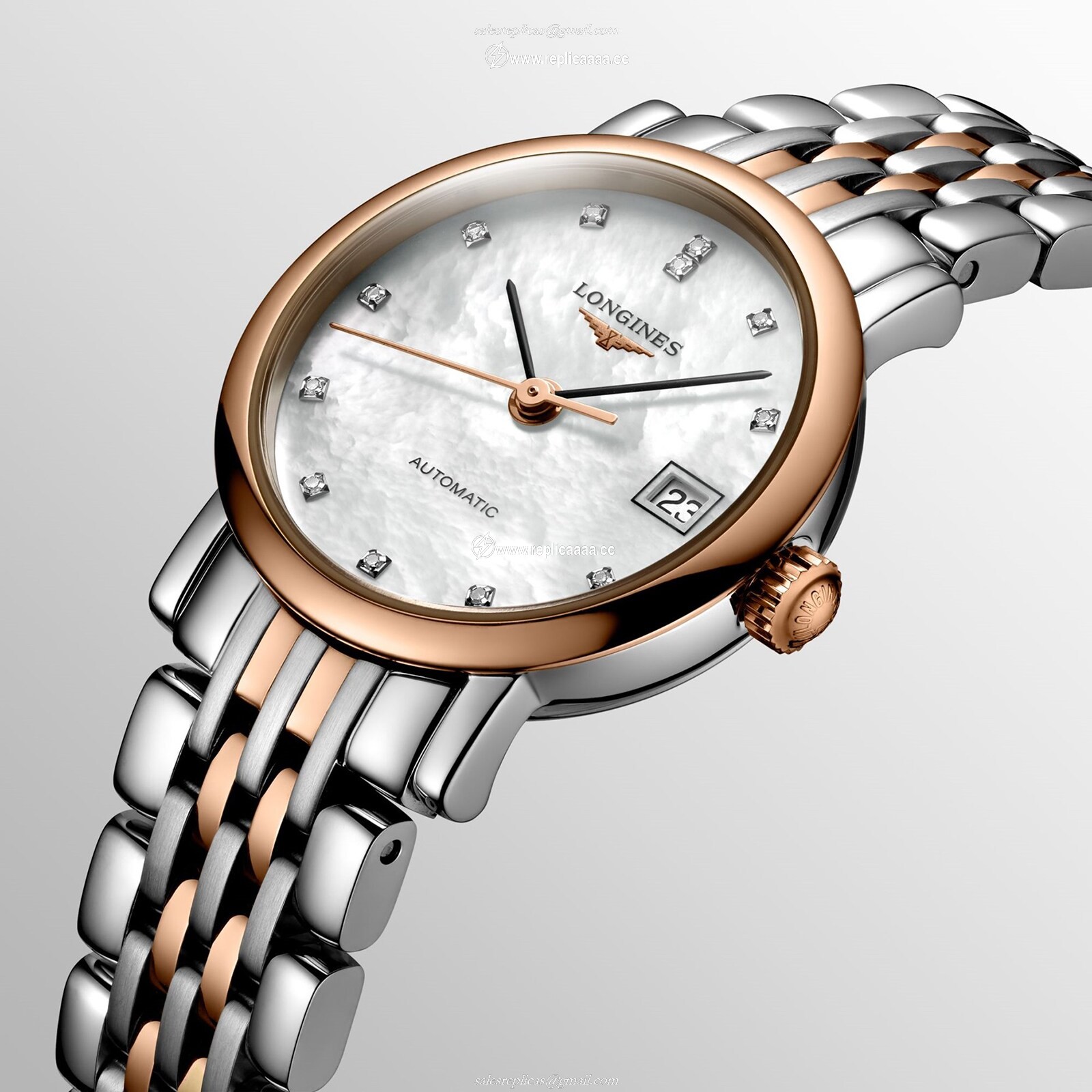 Replica Longines Elegant 25.5mm Diamond Automatic Ladies details L43095877 2 Replica Longines Elegant 25.5mm Diamond Automatic Ladies details L43095877