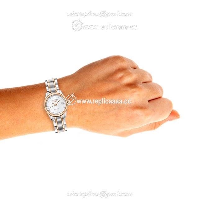 Replica Longines Master Collection 25.5mm Stainless Steel/Gold 18K Automatic Ladies details L21285897