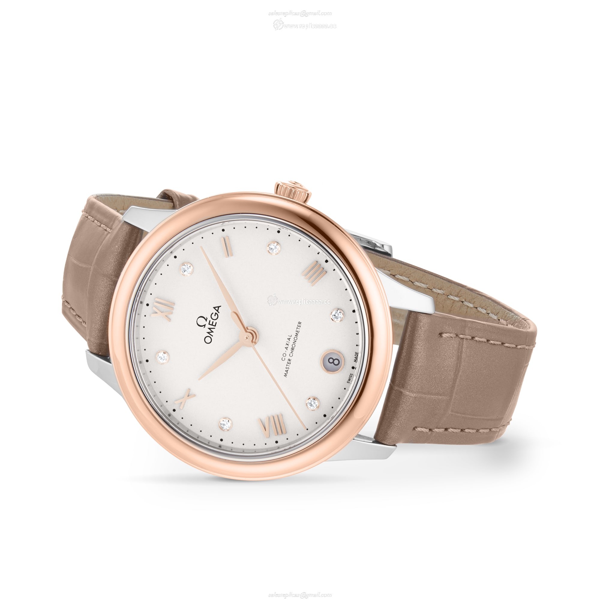 Replica Omega De Ville Prestige 34mm Ladies details Silver O43423342052001