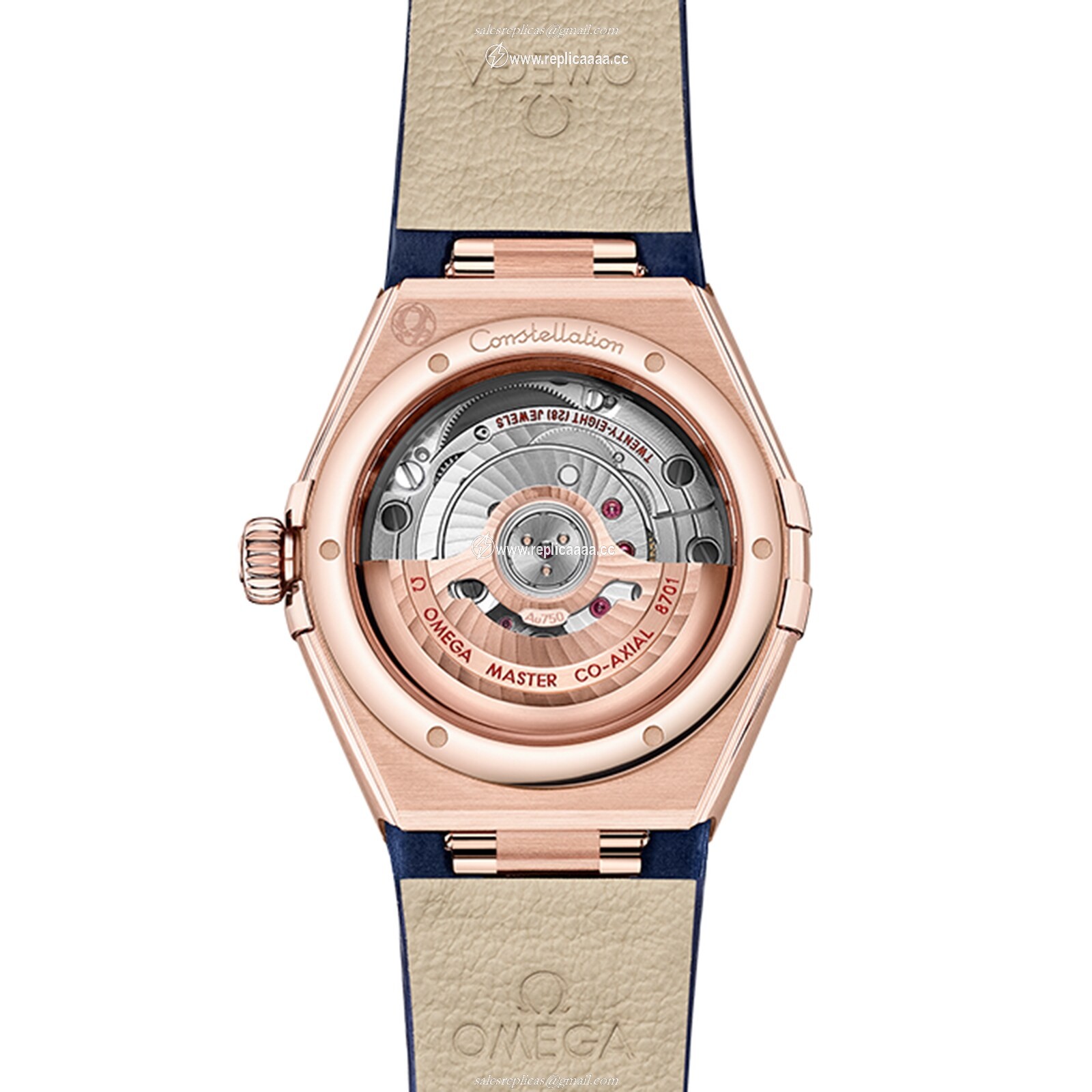 Replica Omega Constellation Co-Axial Master Chronometer 29mm Ladies details Blue O13153292099001