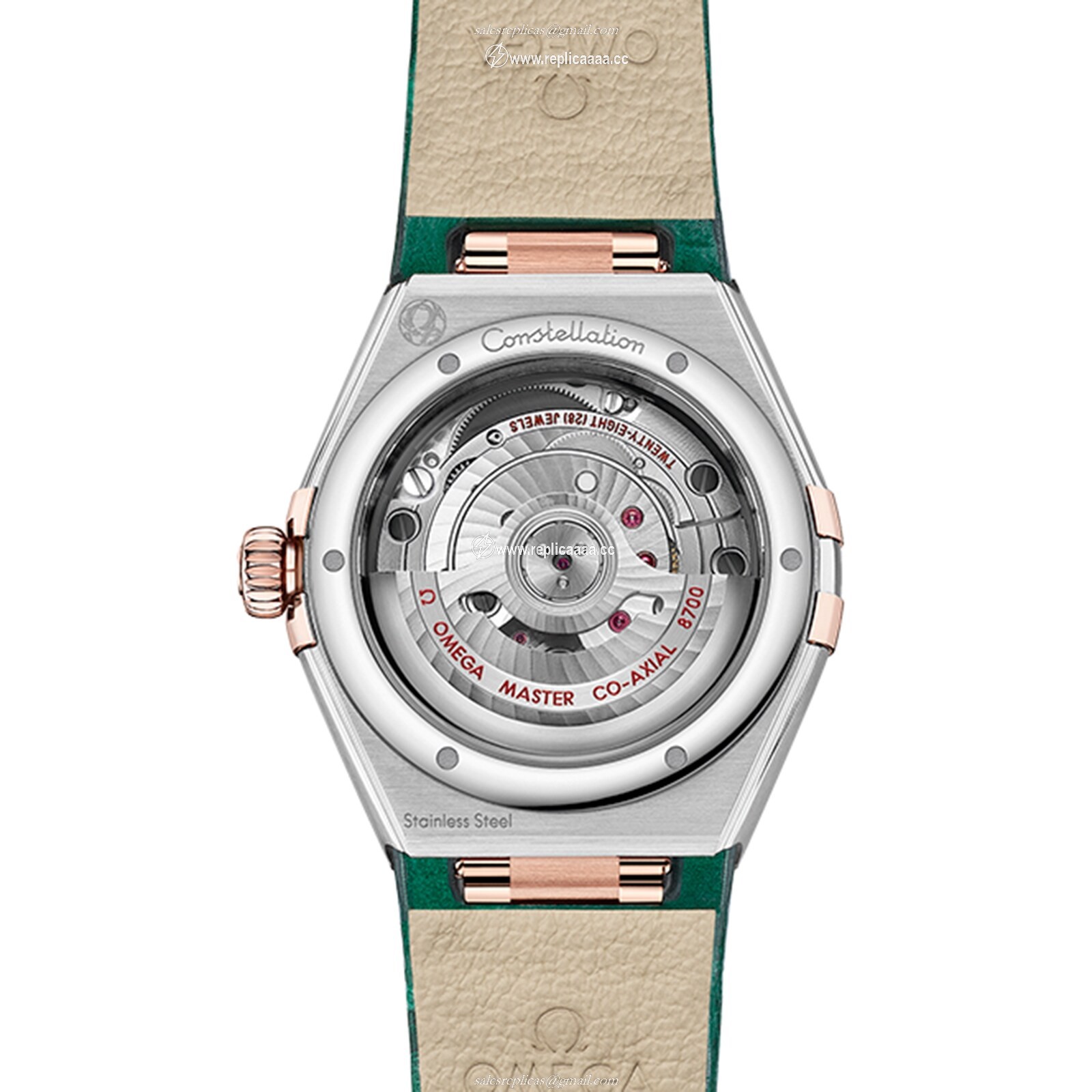 Replica Omega Constellation Co-Axial Master Chronometer 29mm Ladies details Green O13128292099001 2 Replica Omega Constellation Co-Axial Master Chronometer 29mm Ladies details Green O13128292099001