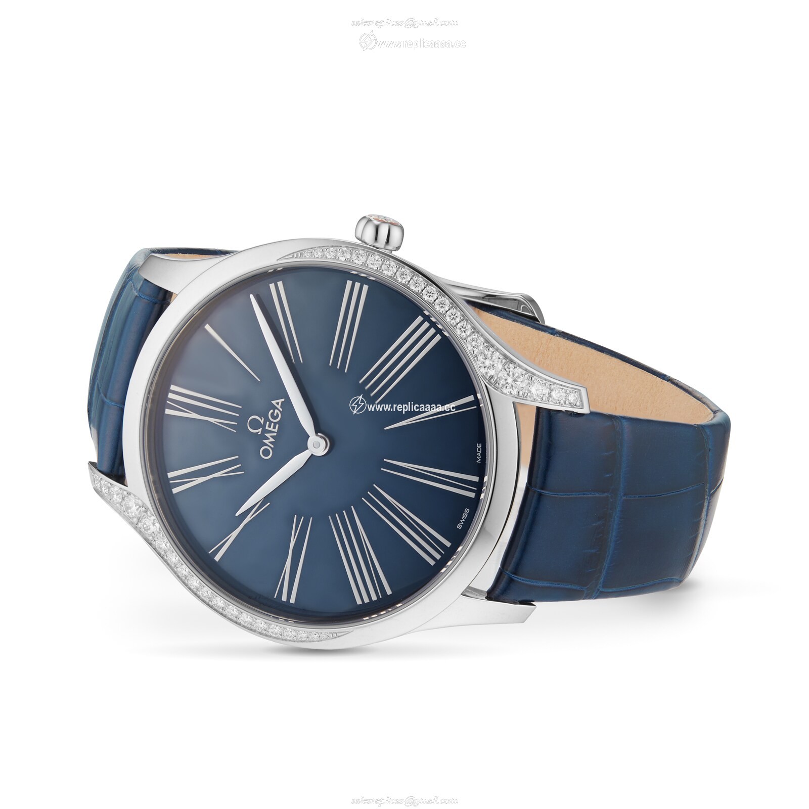 Replica Omega De Ville Tresor 39mm Steel On Leather Strap O42818396003001 2 Replica Omega De Ville Tresor 39mm Steel On Leather Strap O42818396003001