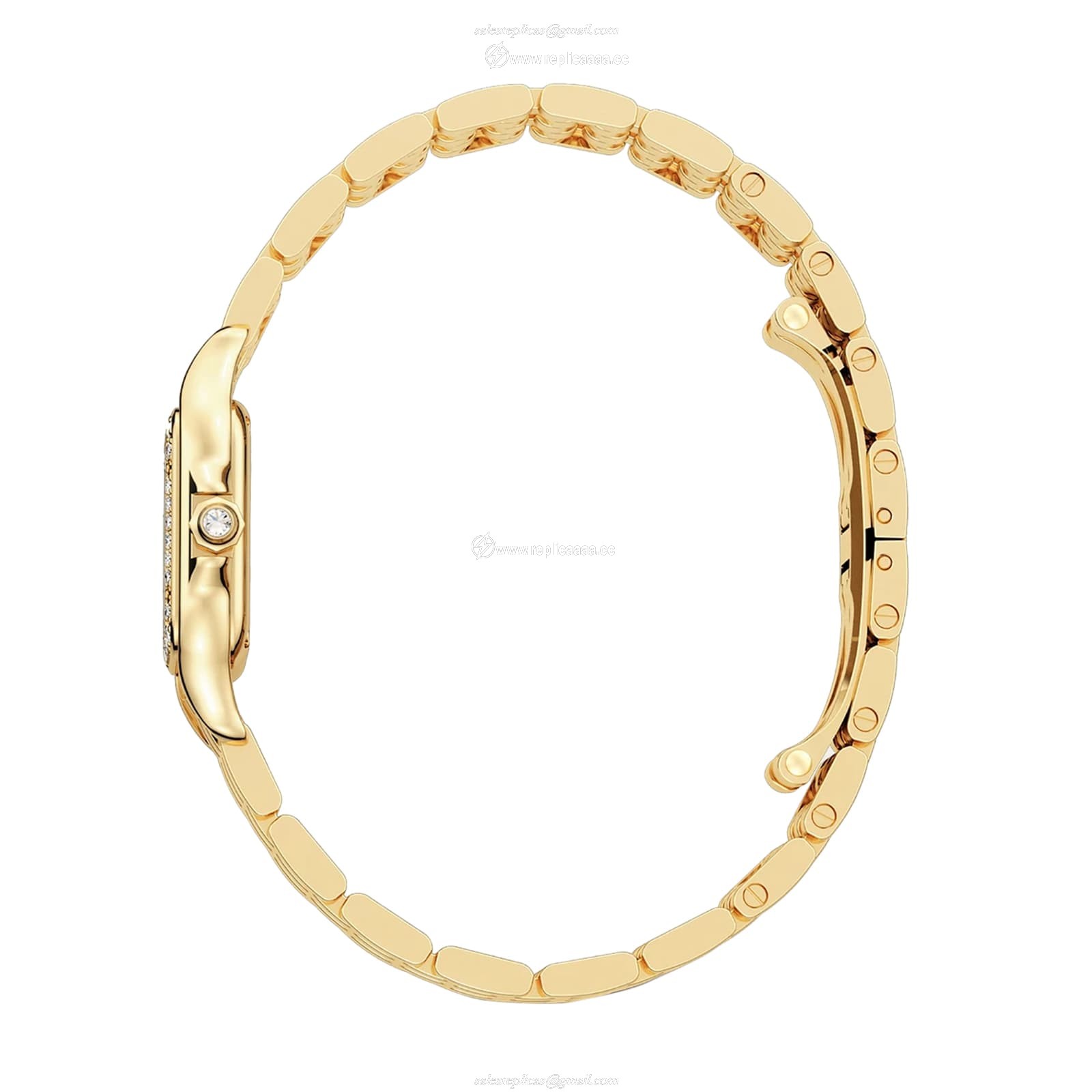 Replica Cartier Panthere De Cartier details Small Model Quartz Movement Yellow Gold Diamonds WJPN0048