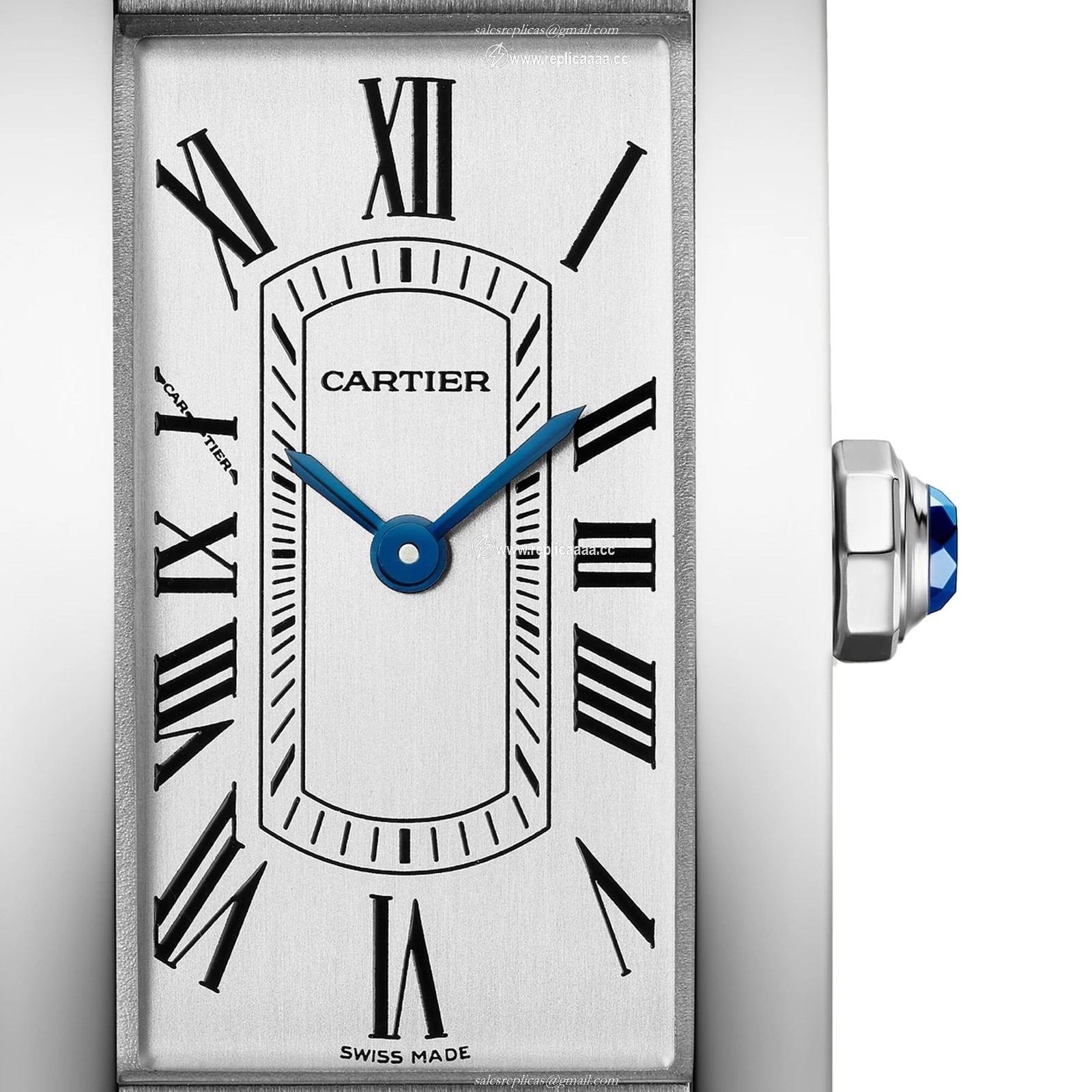 Replica Cartier Tank Americaine details Small Model Quartz Movement Steel Leather WSTA0082 2 Replica Cartier Tank Americaine details Small Model Quartz Movement Steel Leather WSTA0082