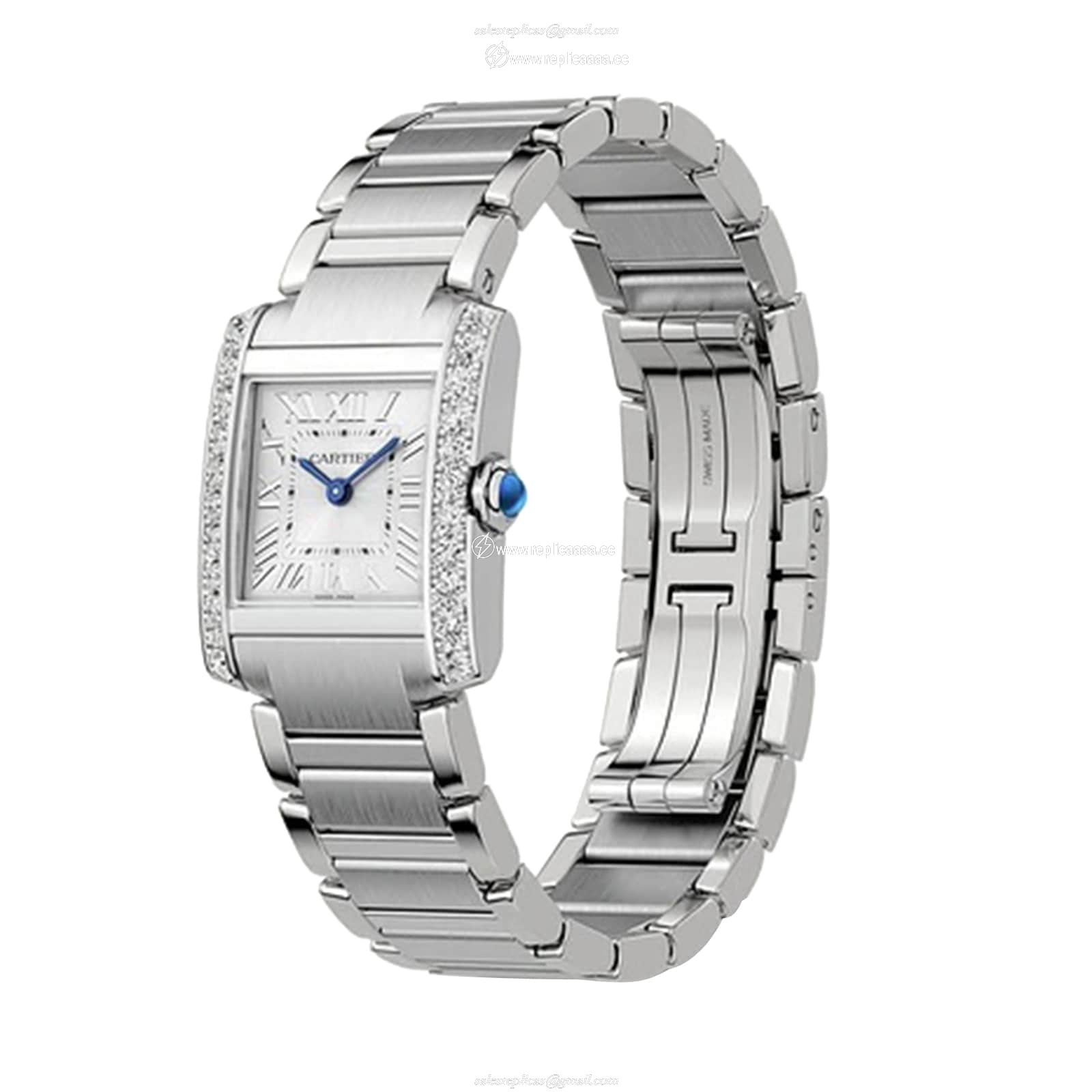 Replica Cartier Tank Francaise details small model quartz movement. W4TA0020