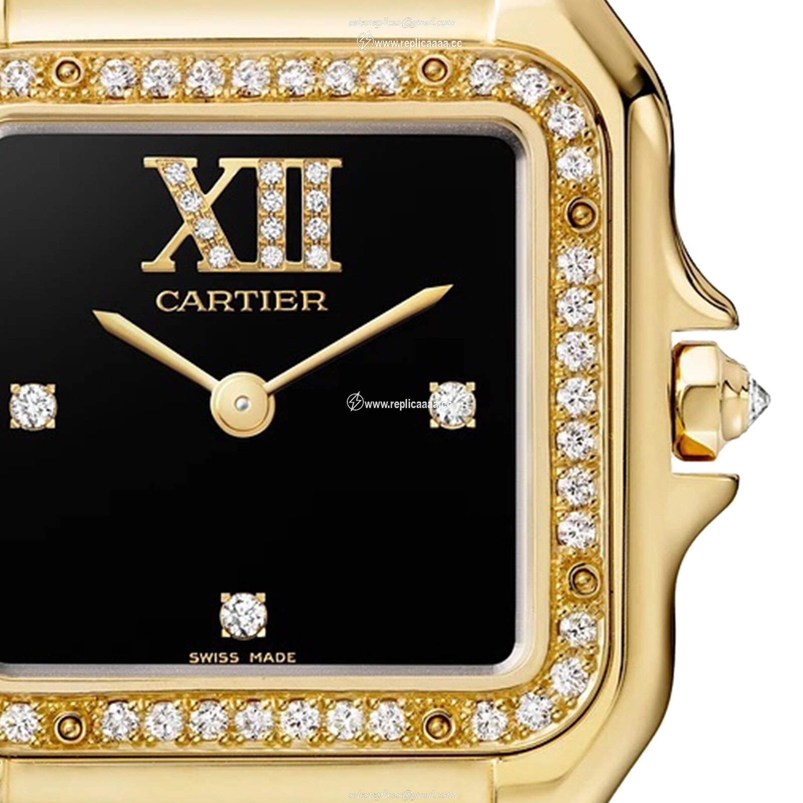 Replica Cartier Panthere De Cartier details Medium Model Quartz Movement Yellow Gold WJPN0044