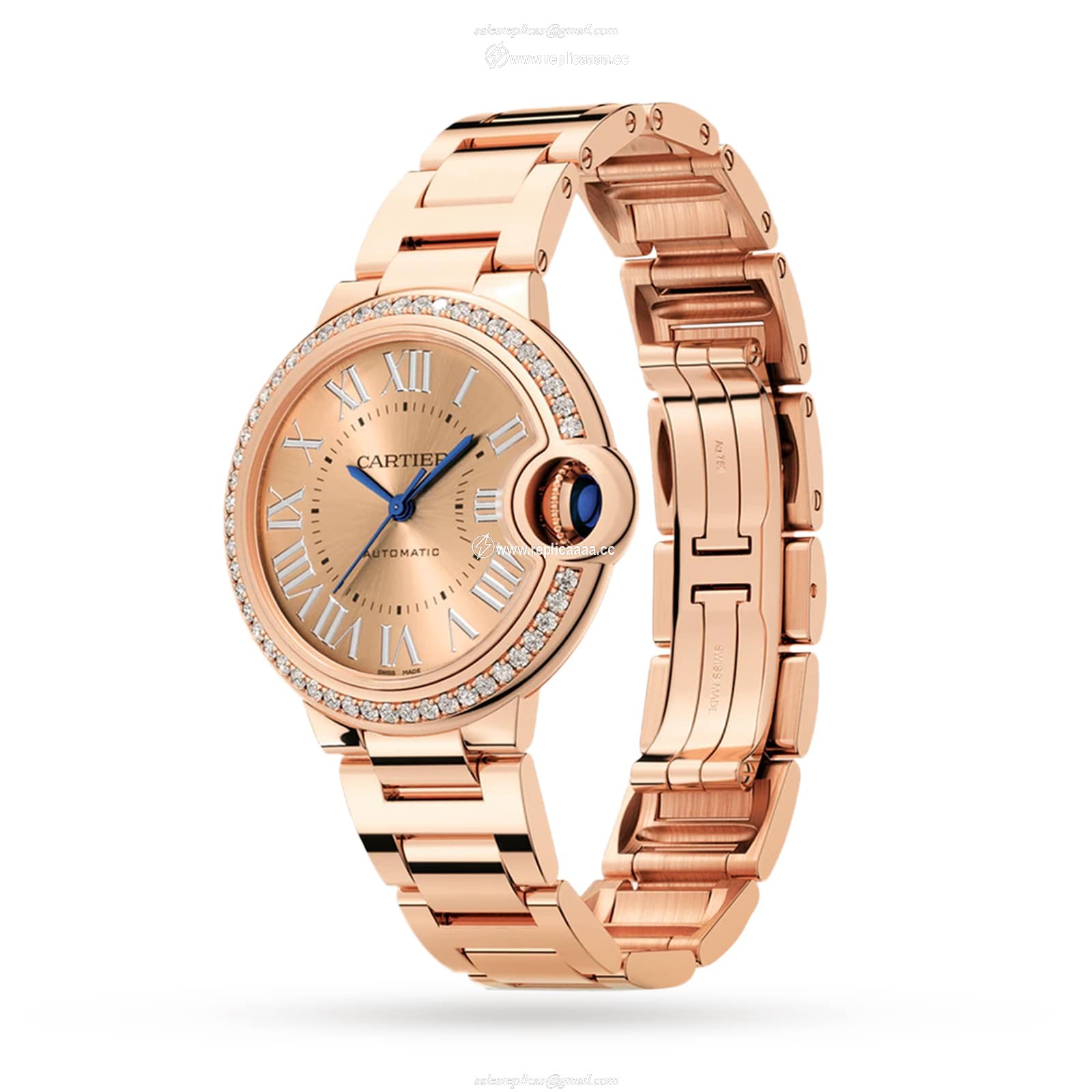 Replica Cartier Ballon Bleu De Cartier details 33mm Automatic Movement Rose Gold Diamonds WJBB0077 2 Replica Cartier Ballon Bleu De Cartier details 33mm Automatic Movement Rose Gold Diamonds WJBB0077