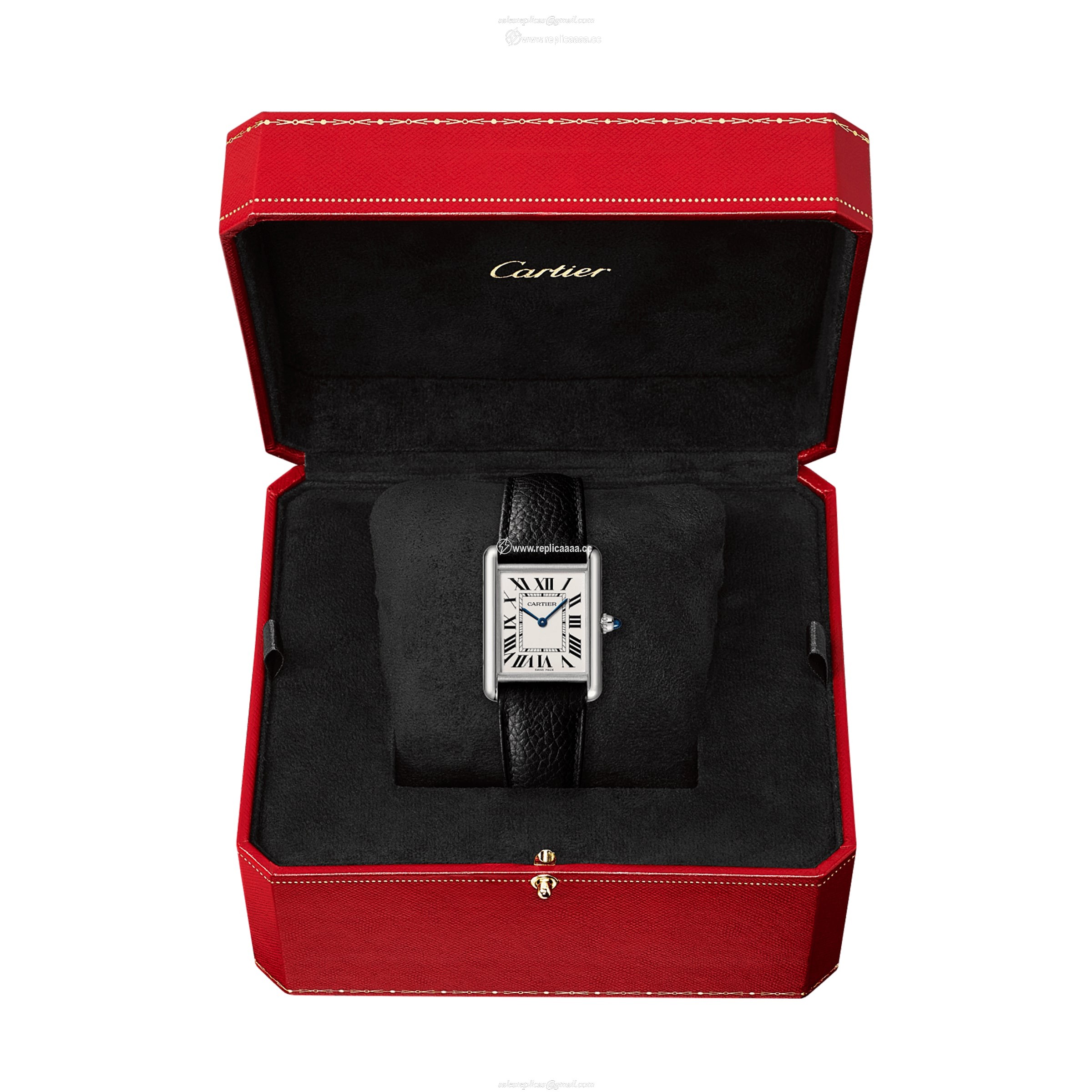 Replica Cartier Tank Must Large Model Quartz Movement Steel Leather WSTA0041