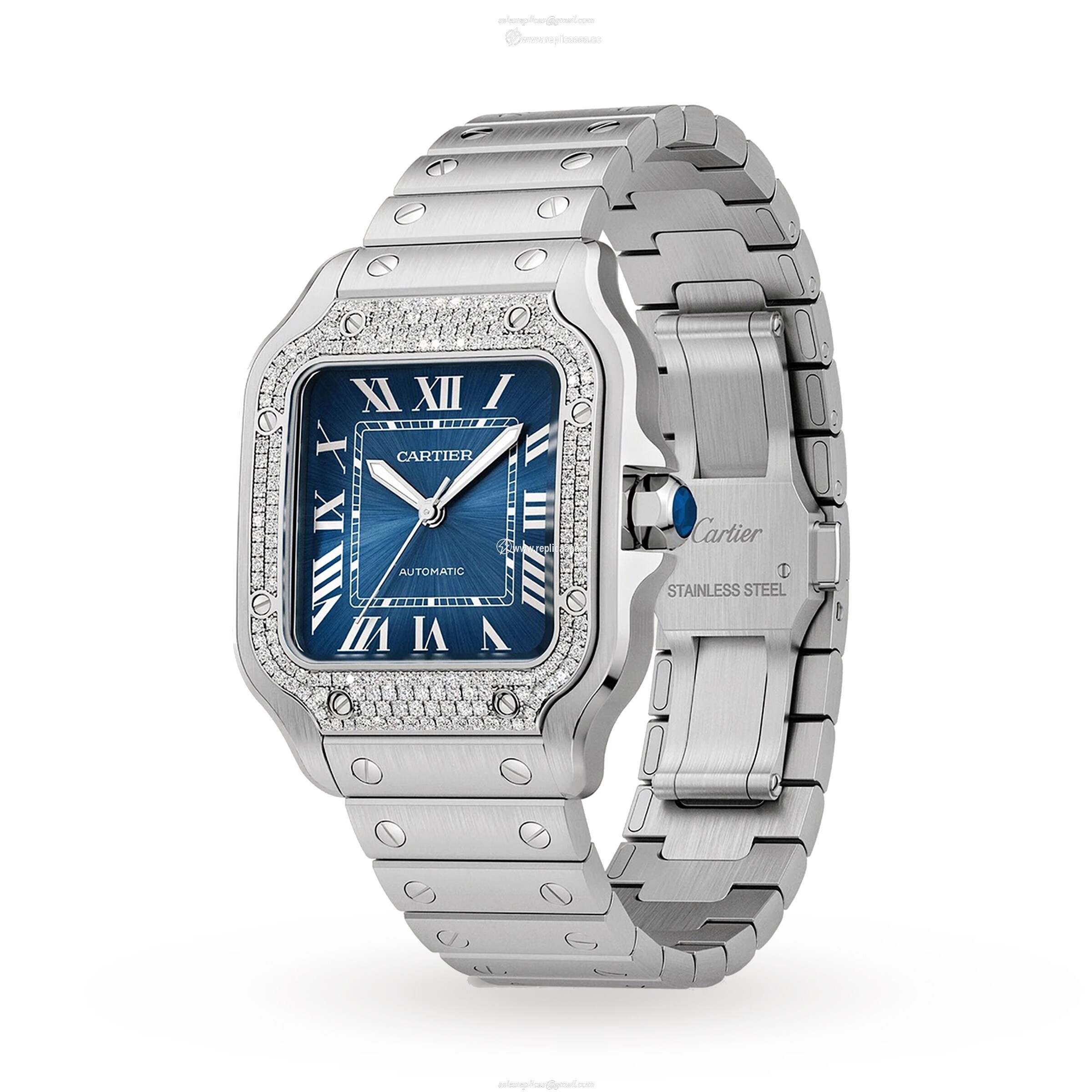 Replica Cartier santos De Cartier details Medium Model Mechanical Movement With Automatic Winding W4SA0006