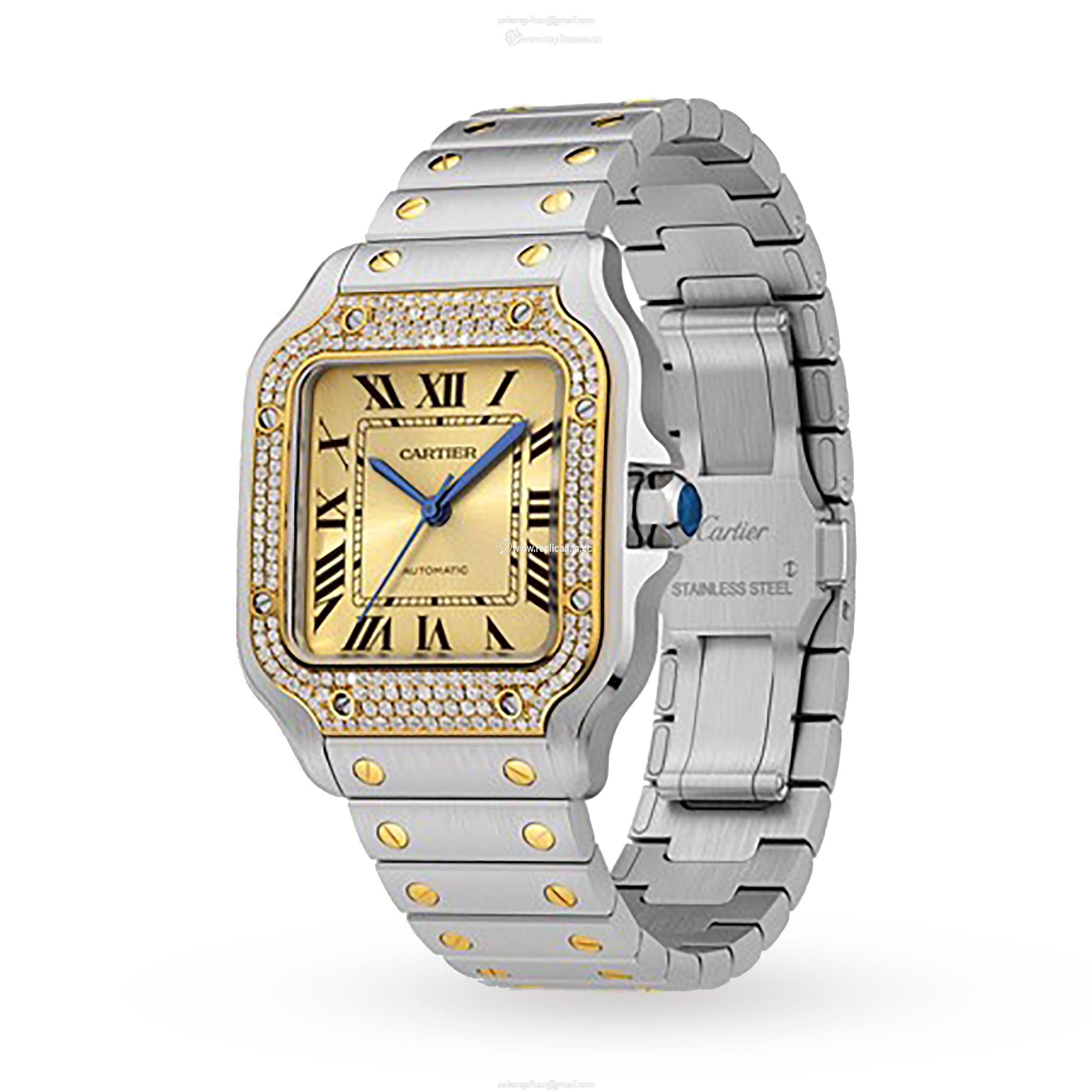 Replica Cartier Santos De Cartier Medium Model Mechanical Movement With Automatic Winding W3SA0007 2 Replica Cartier Santos De Cartier Medium Model Mechanical Movement With Automatic Winding W3SA0007