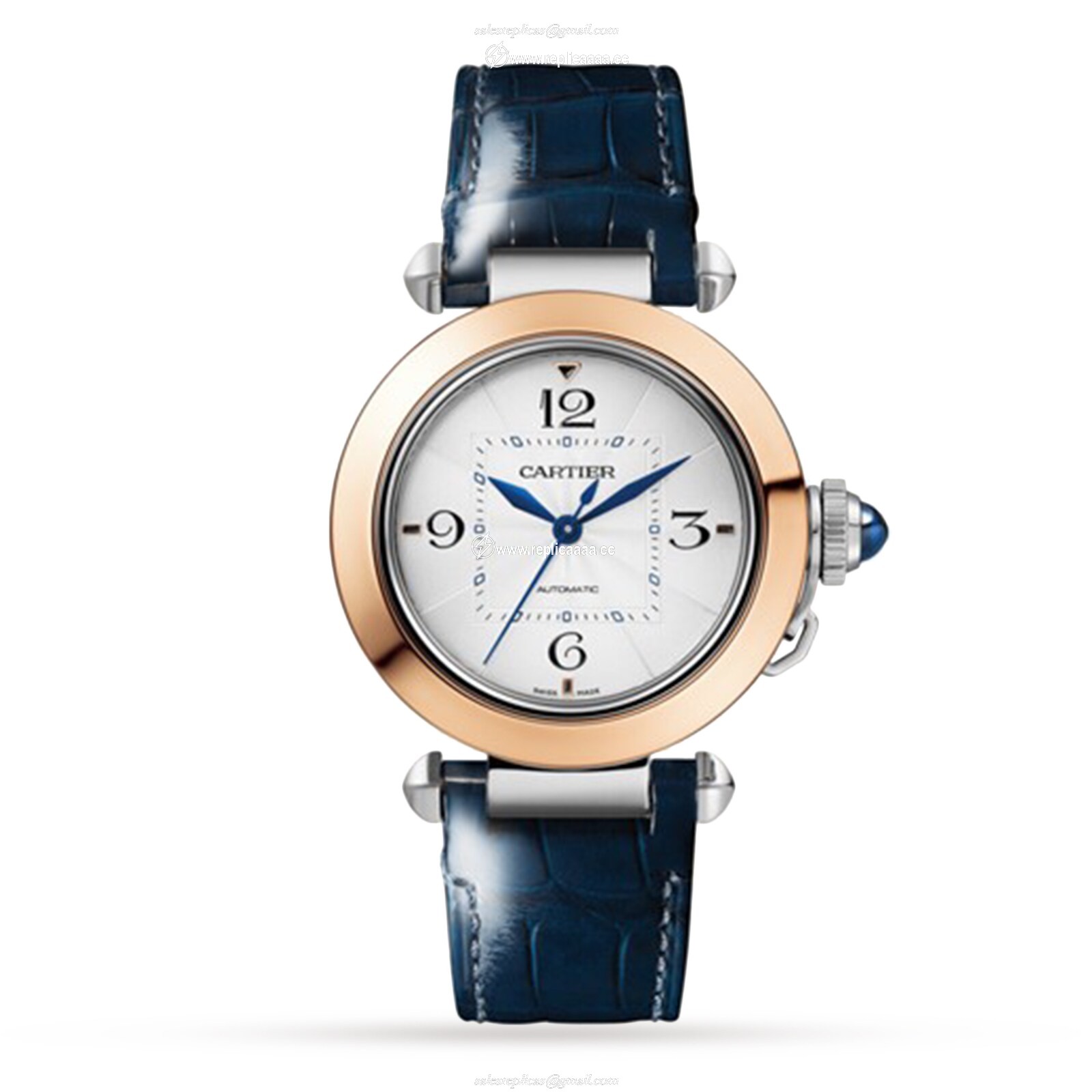 Replica Cartier Pasha De Cartier 35mm Automatic Movement Rose Gold And Steel Interchangeable Metal And Leather Straps W2PA0008 2 Replica Cartier Pasha De Cartier 35mm Automatic Movement Rose Gold And Steel Interchangeable Metal And Leather Straps W2PA0008