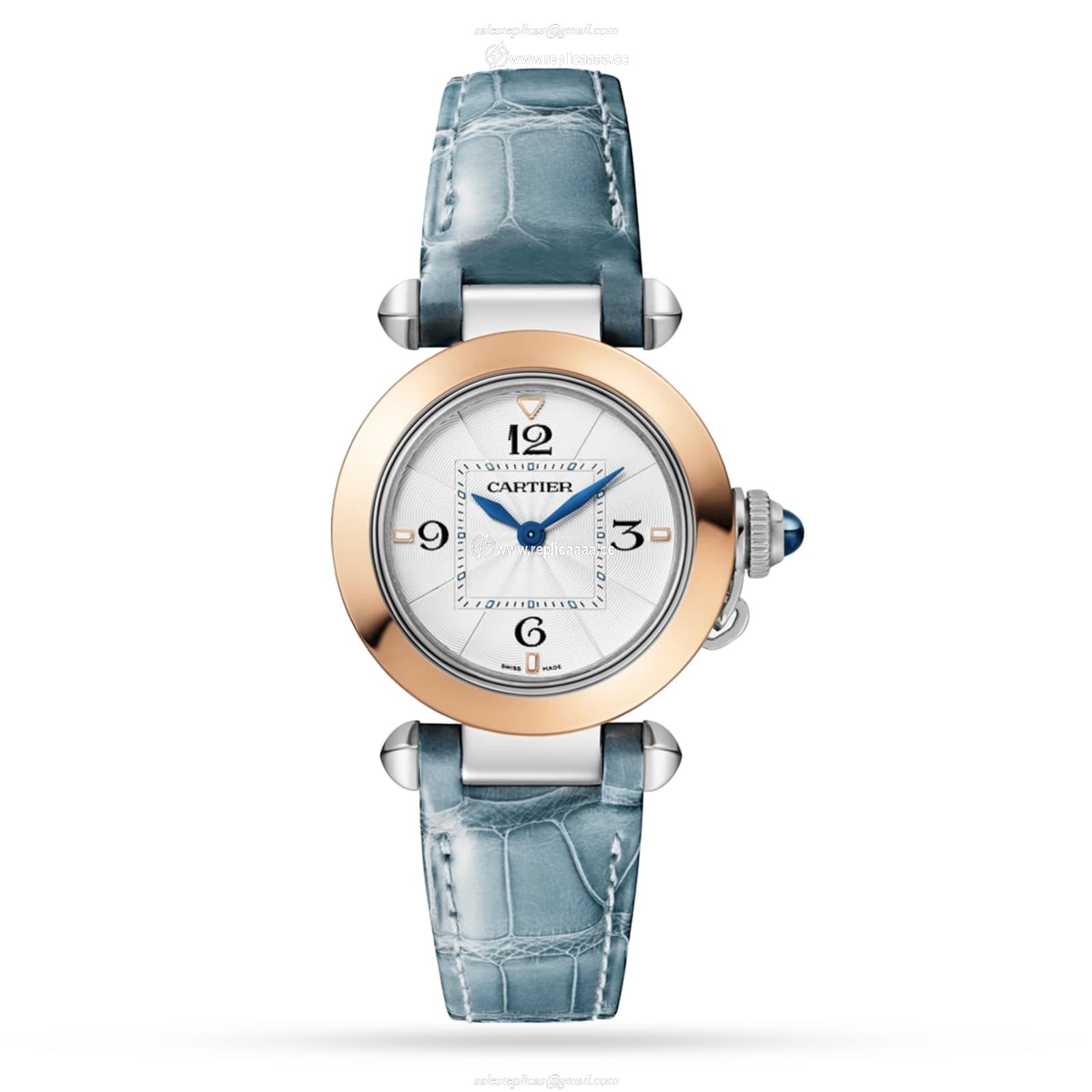 Replica Cartier Pasha De Cartier details 30mm Quartz Movement Interchangeable Metal And Leather Straps W2PA0007