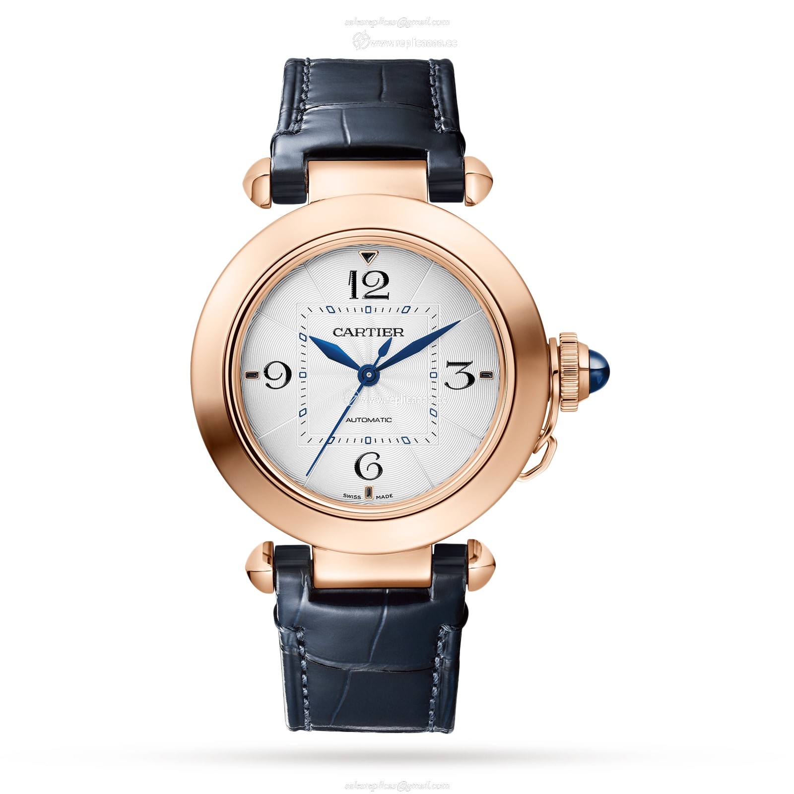 Replica Cartier Pasha De Cartier details 35mm Automatic Movement Rose Gold 2 Interchangeable Leather Straps WGPA0014 2 Replica Cartier Pasha De Cartier details 35mm Automatic Movement Rose Gold 2 Interchangeable Leather Straps WGPA0014