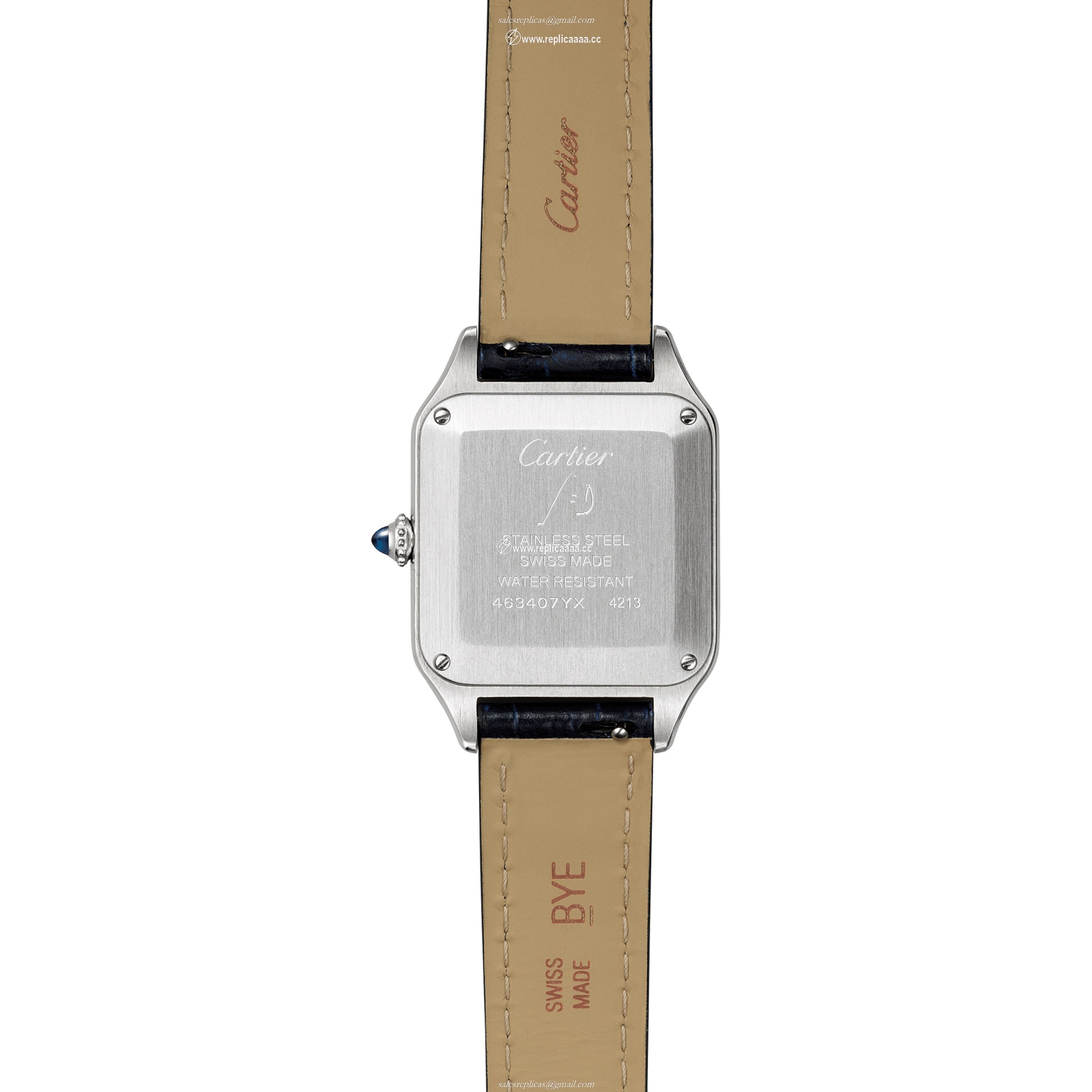 Replica Cartier Santos-Dumont details Small Model Quartz Movement Steel Leather WSSA0023 2 Replica Cartier Santos-Dumont details Small Model Quartz Movement Steel Leather WSSA0023