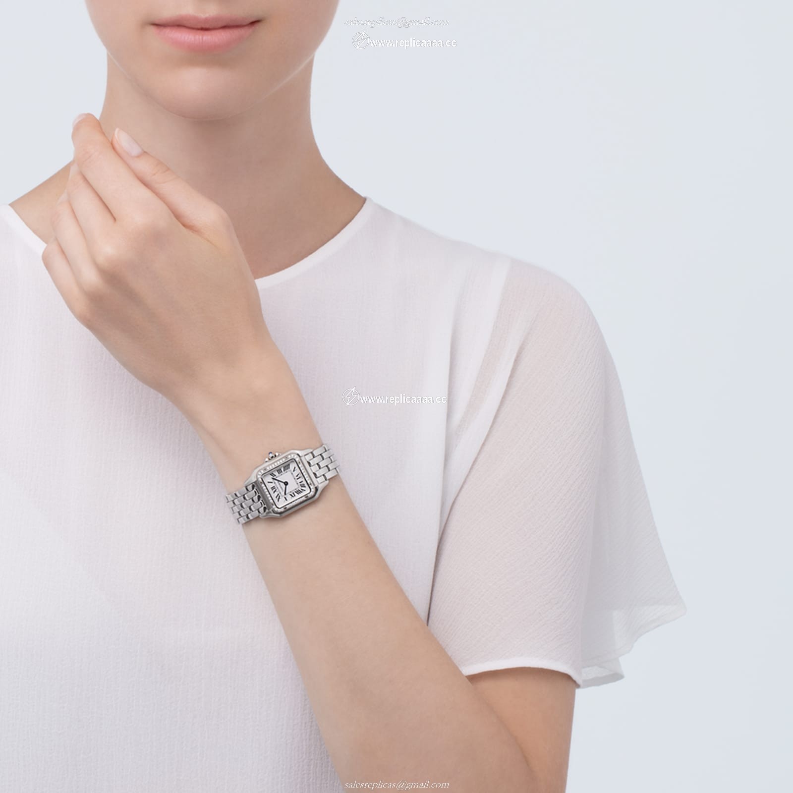Replica Cartier Panthere De Cartier details Medium Model Quartz Movement Steel Diamonds W4PN0008 2 Replica Cartier Panthere De Cartier details Medium Model Quartz Movement Steel Diamonds W4PN0008