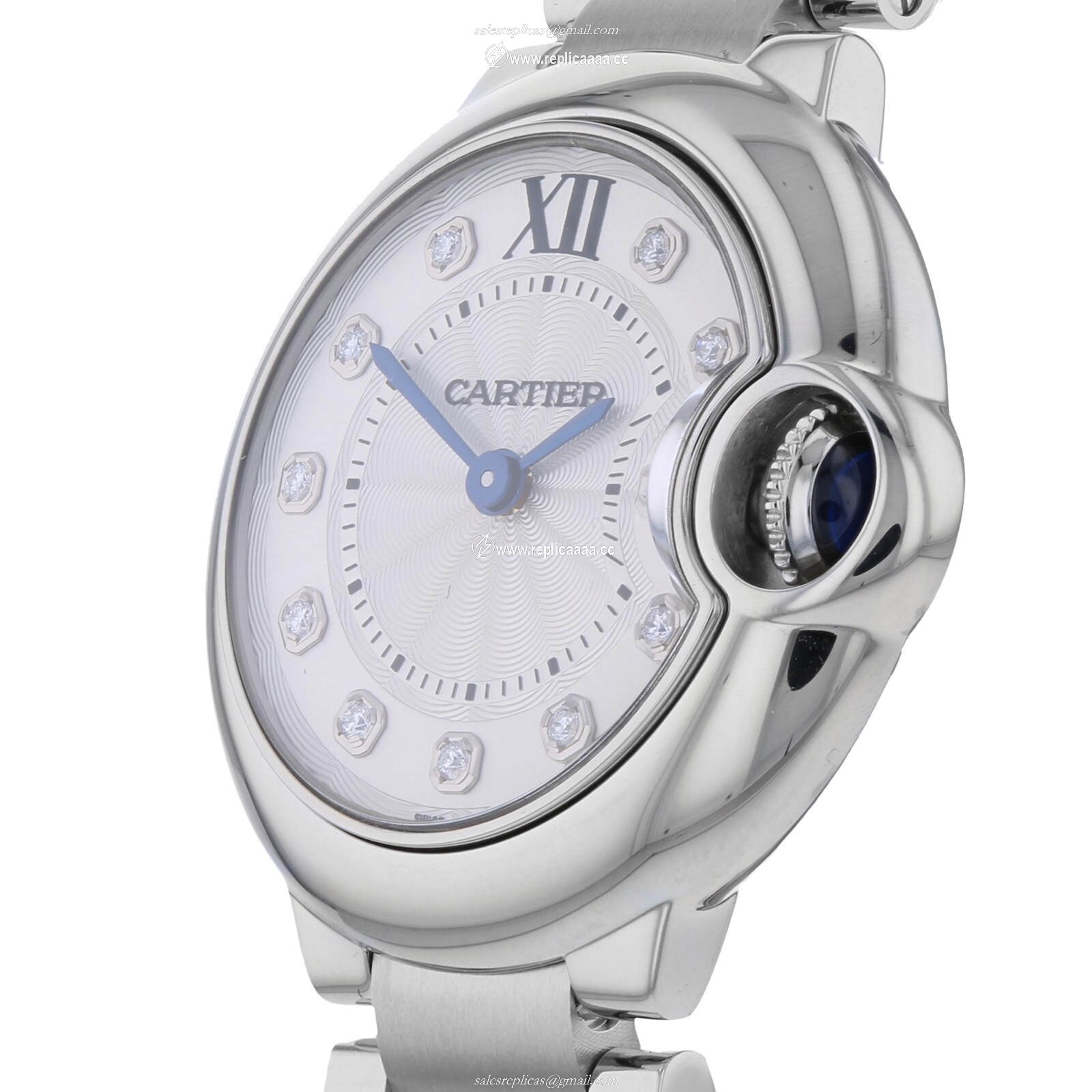Replica Cartier Ballon Bleu De Cartier details 28mm Quartz Movement Steel Diamonds WE902073 2 Replica Cartier Ballon Bleu De Cartier details 28mm Quartz Movement Steel Diamonds WE902073