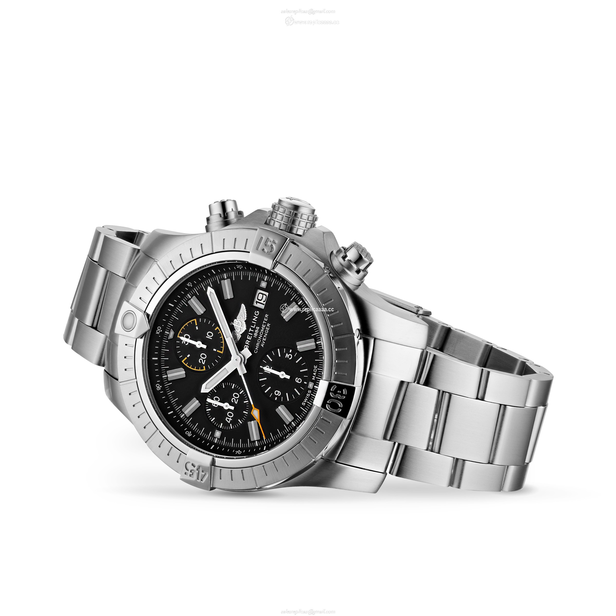 Replica Breitling Avenger Chronograph 45 Stainless Steel details A13317101B1A1