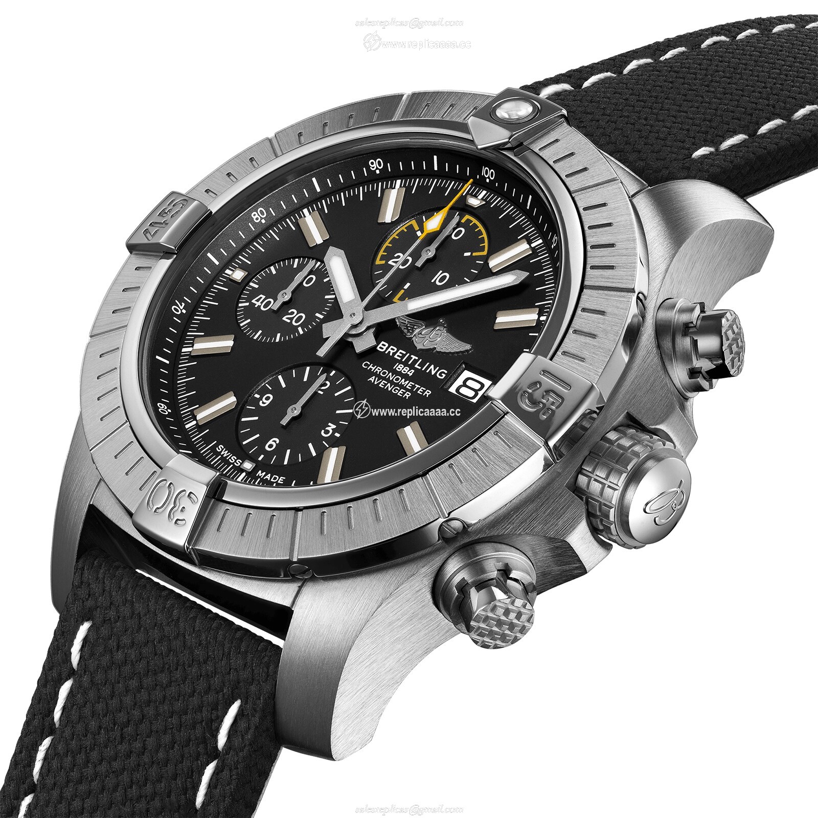 Replica Breitling Avenger Chronograph 45 Leather Strap details A13317101B1X2