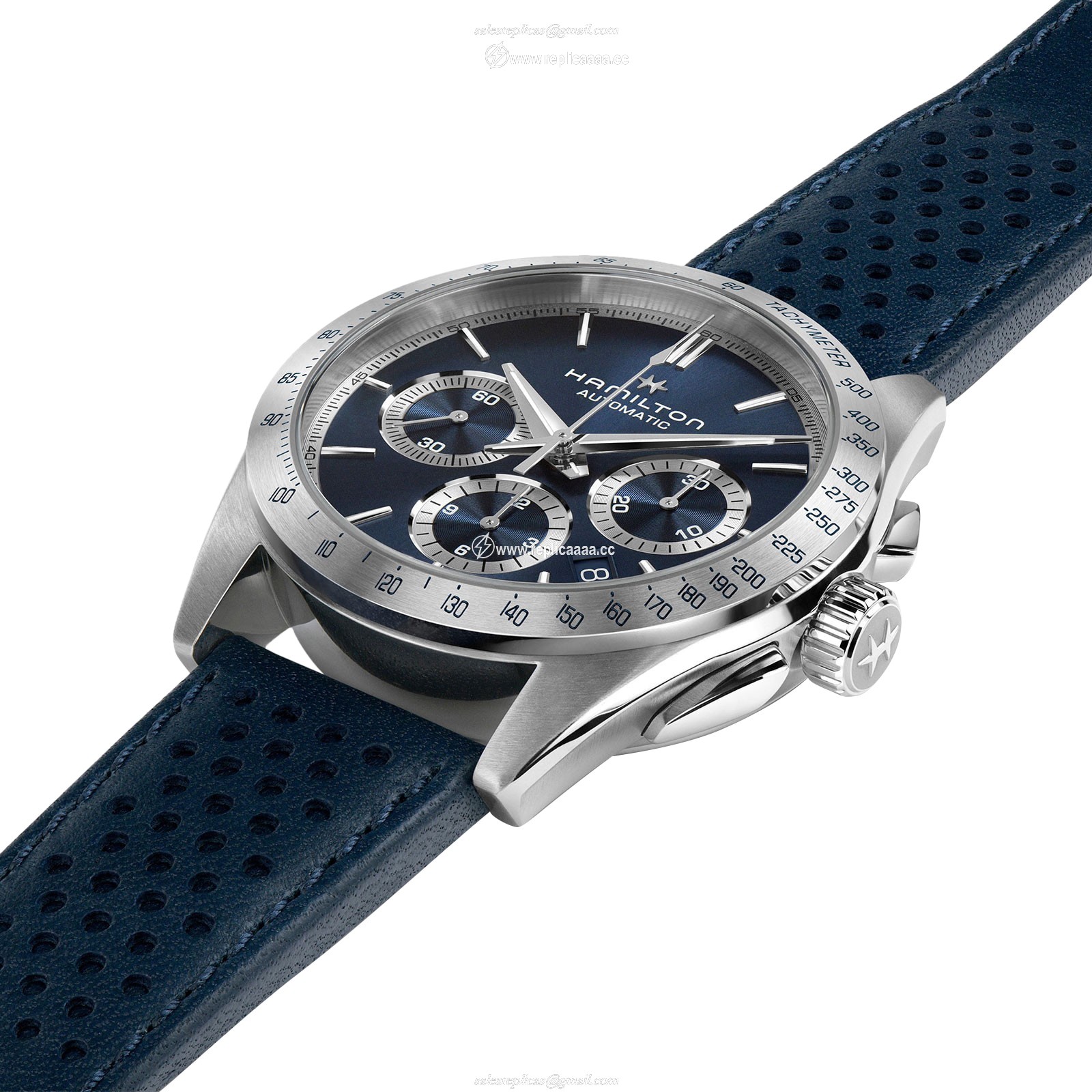 Replica Hamilton Jazzmaster Performer Automatic Chronograph 42mm Mens details Blue H36616640 2 Replica Hamilton Jazzmaster Performer Automatic Chronograph 42mm Mens details Blue H36616640