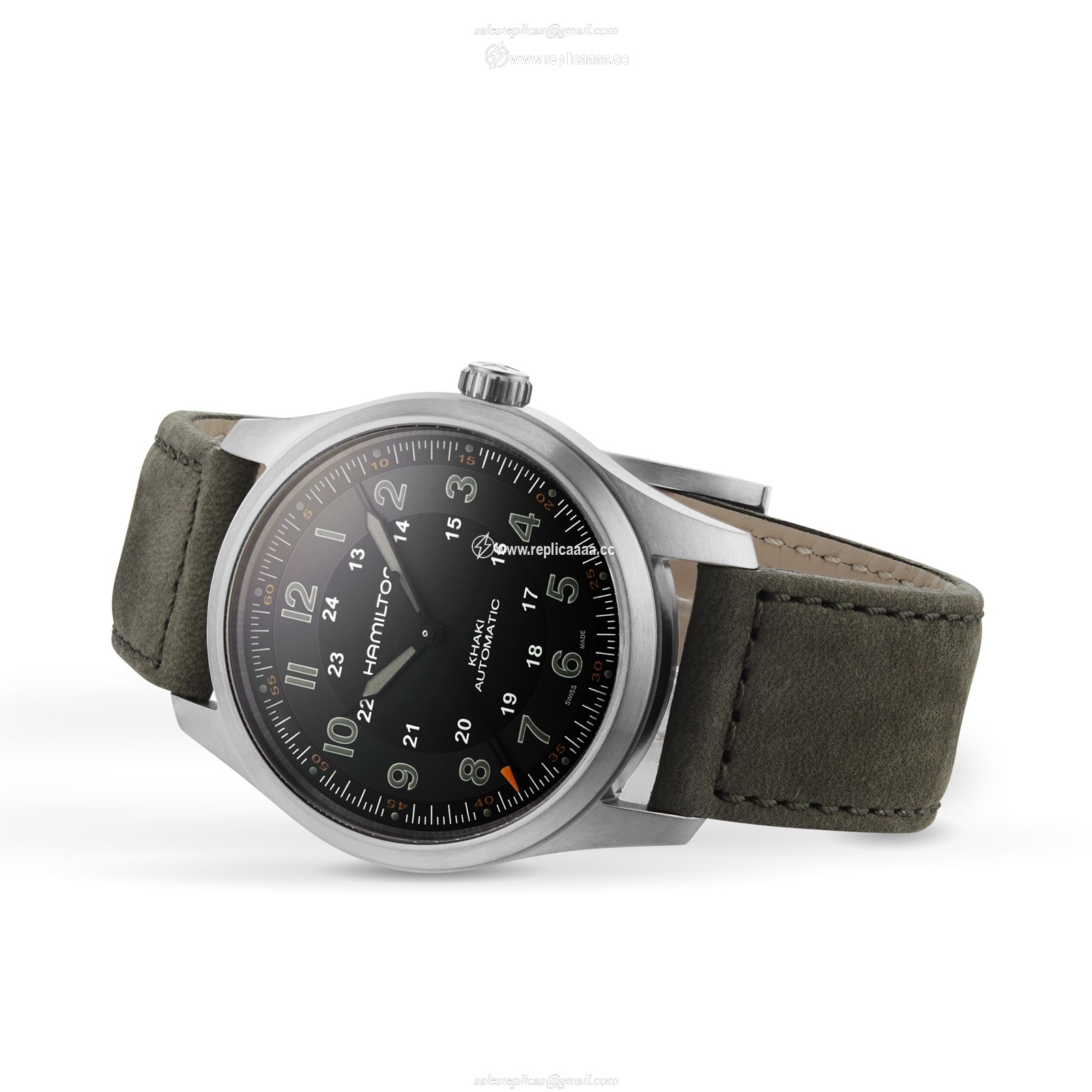 Replica Hamilton Khaki Field Titanium Auto 38mm Mens details Black H70205830